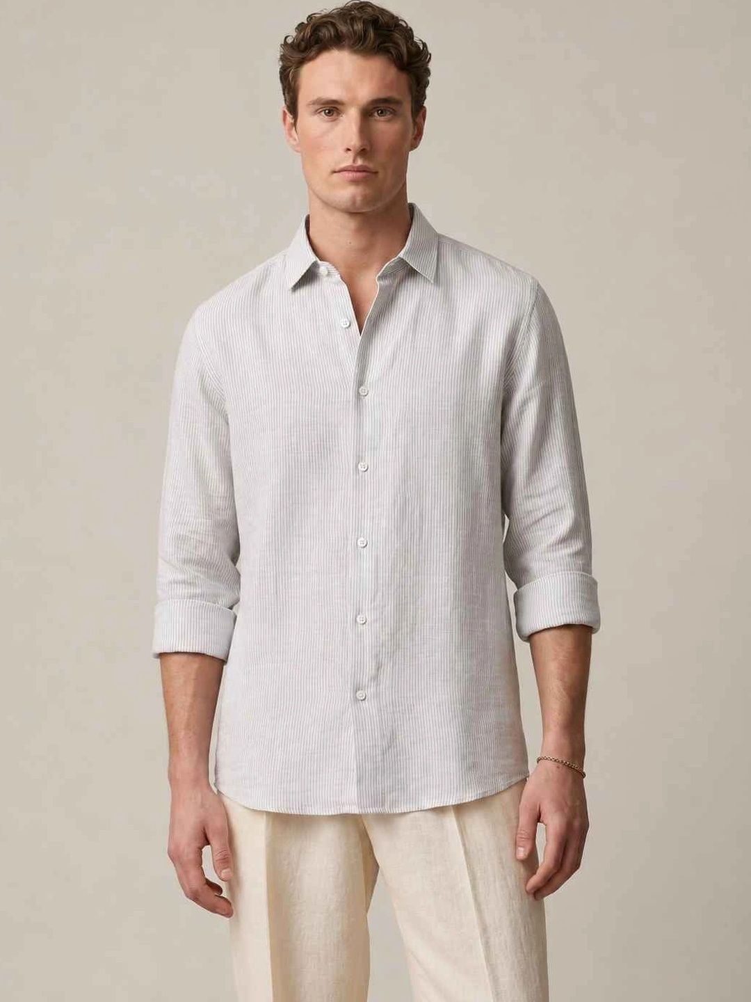 SAINT PEACH Men Striped Casual Shirt