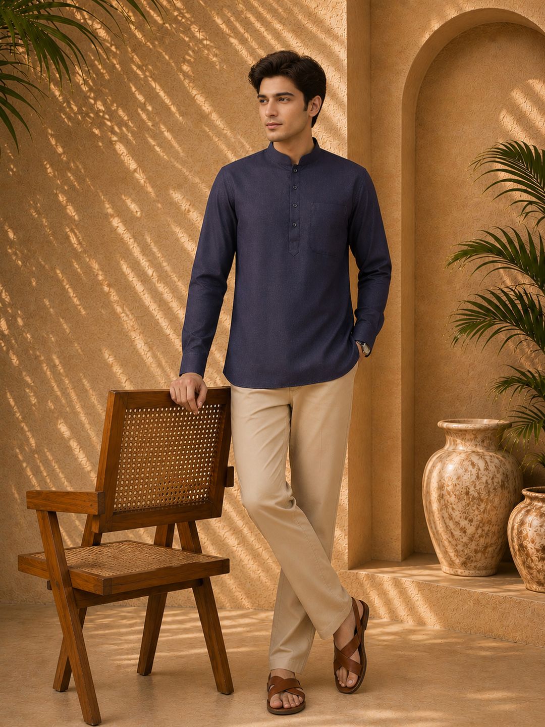 Anouk Mirage Mandarin Collar Straight Kurta