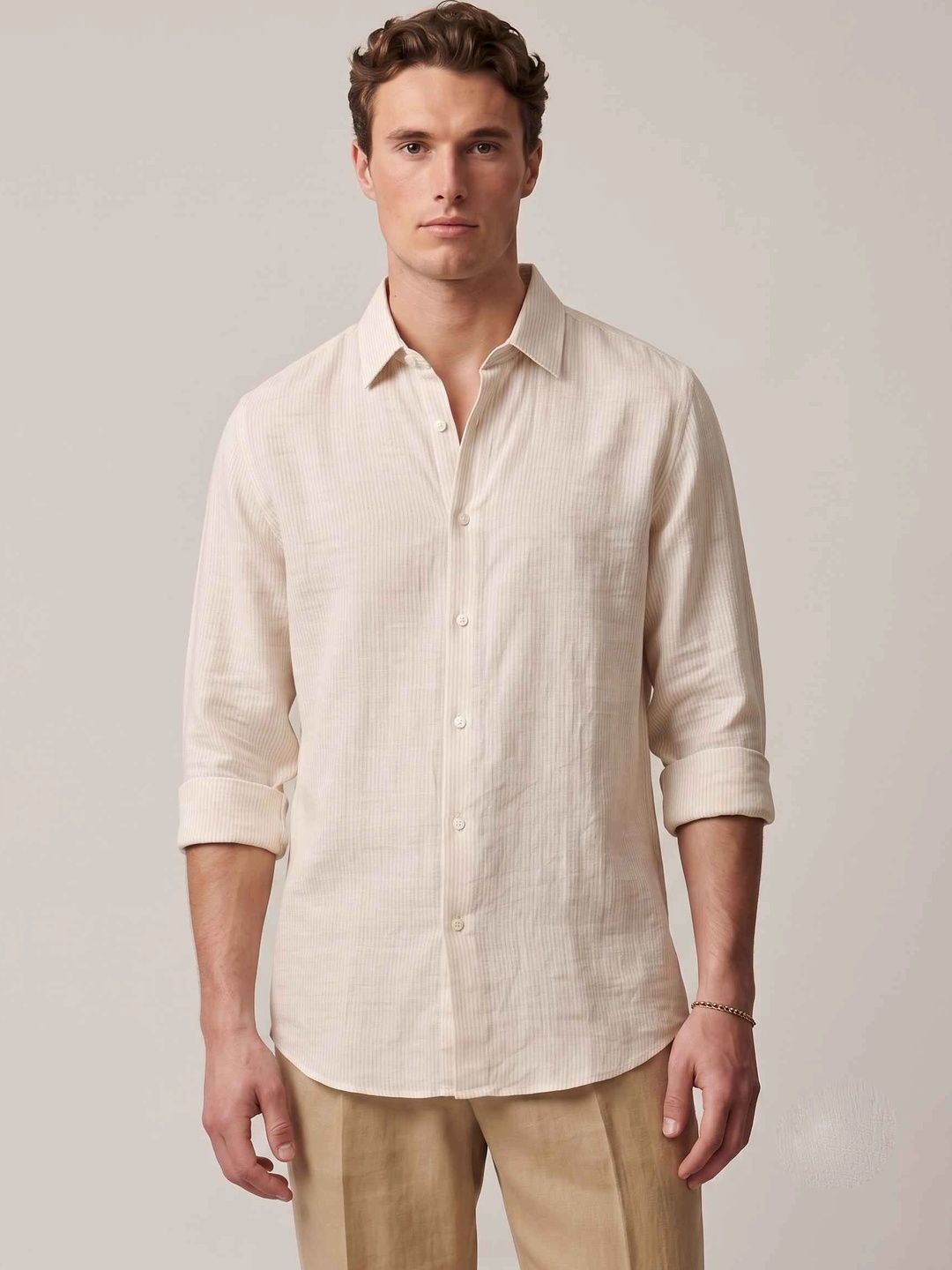SAINT PEACH SAINT PEACH Men Pinstripes Striped Casual Shirt