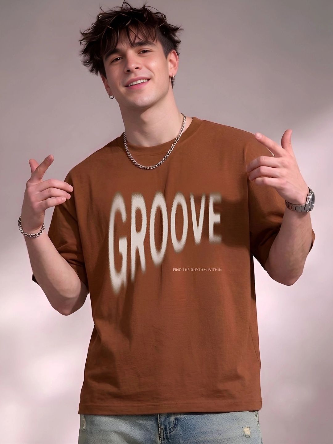 SMARTEES Men Typography Printed Pure Cotton T-shirt