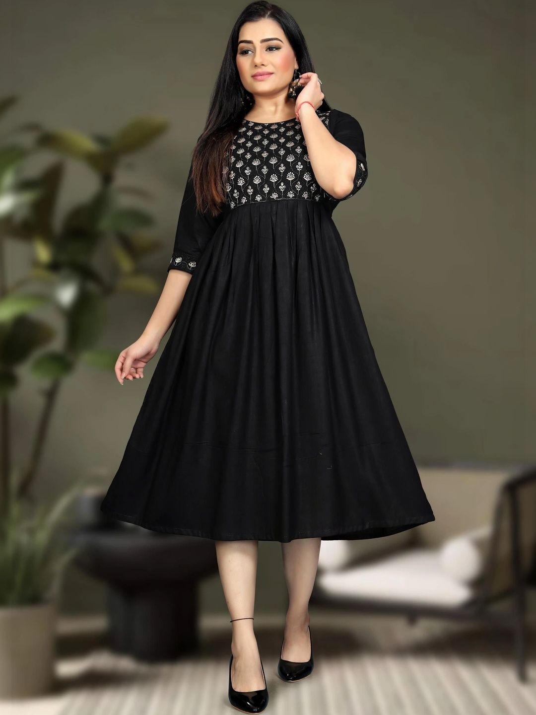 Kalavritta Embroidered Fit & Flare Dress