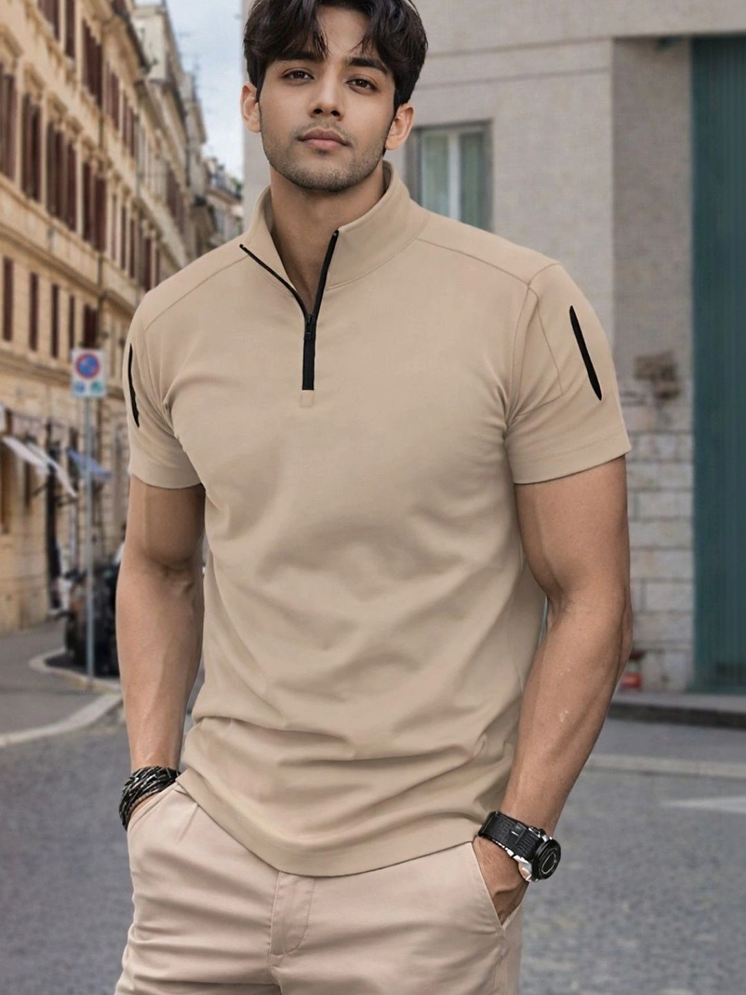 FLEXOTIC Men High Neck T-shirt
