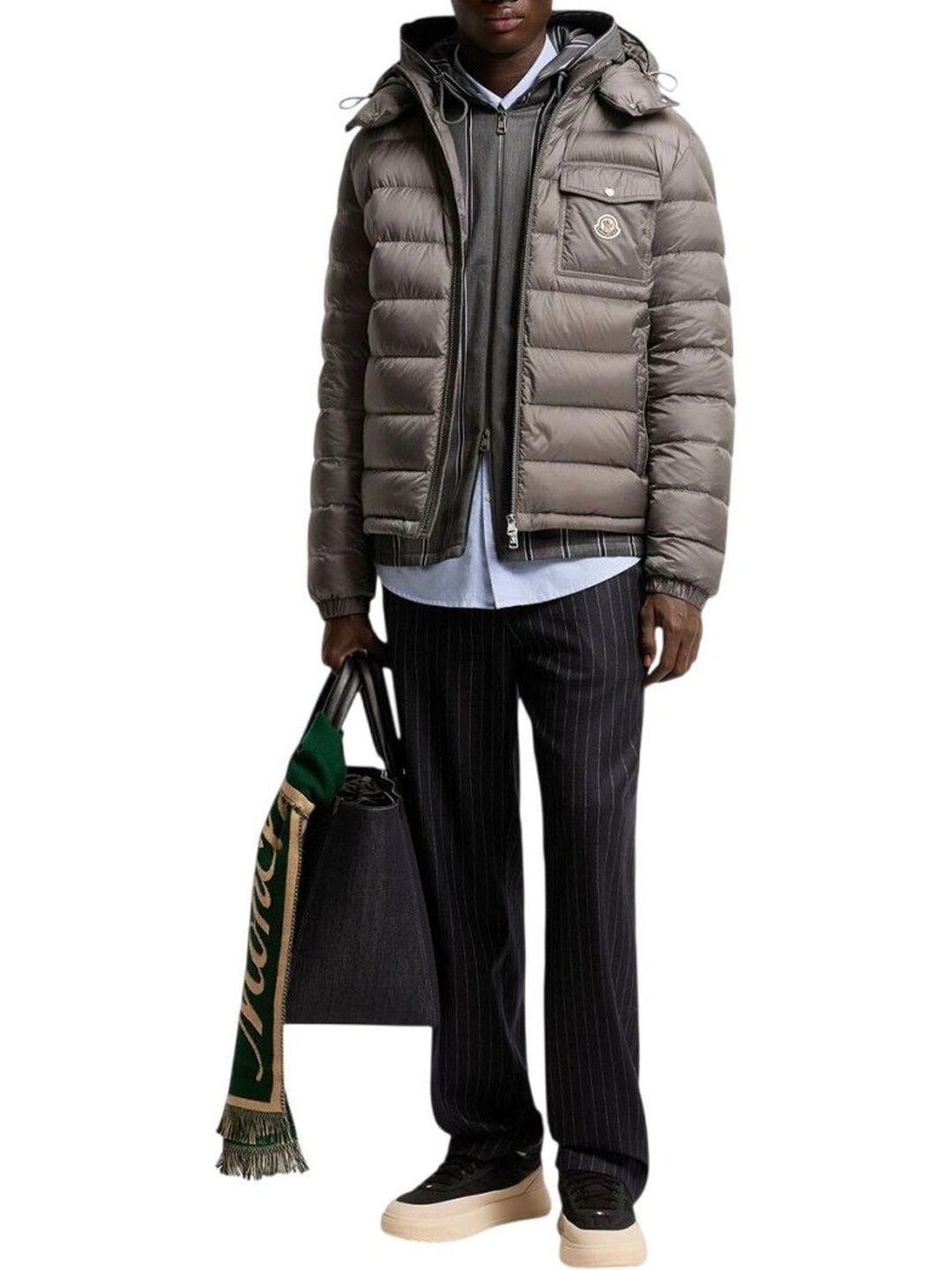 Moncler Grey Quilted Hood Jacket