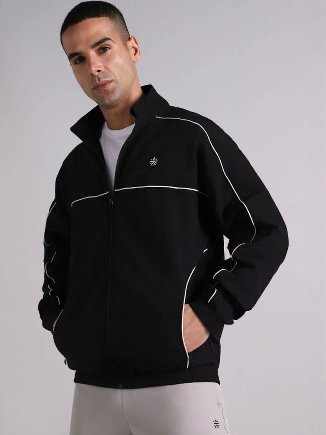 CULT Men Black Power Up Layering Train Jacket