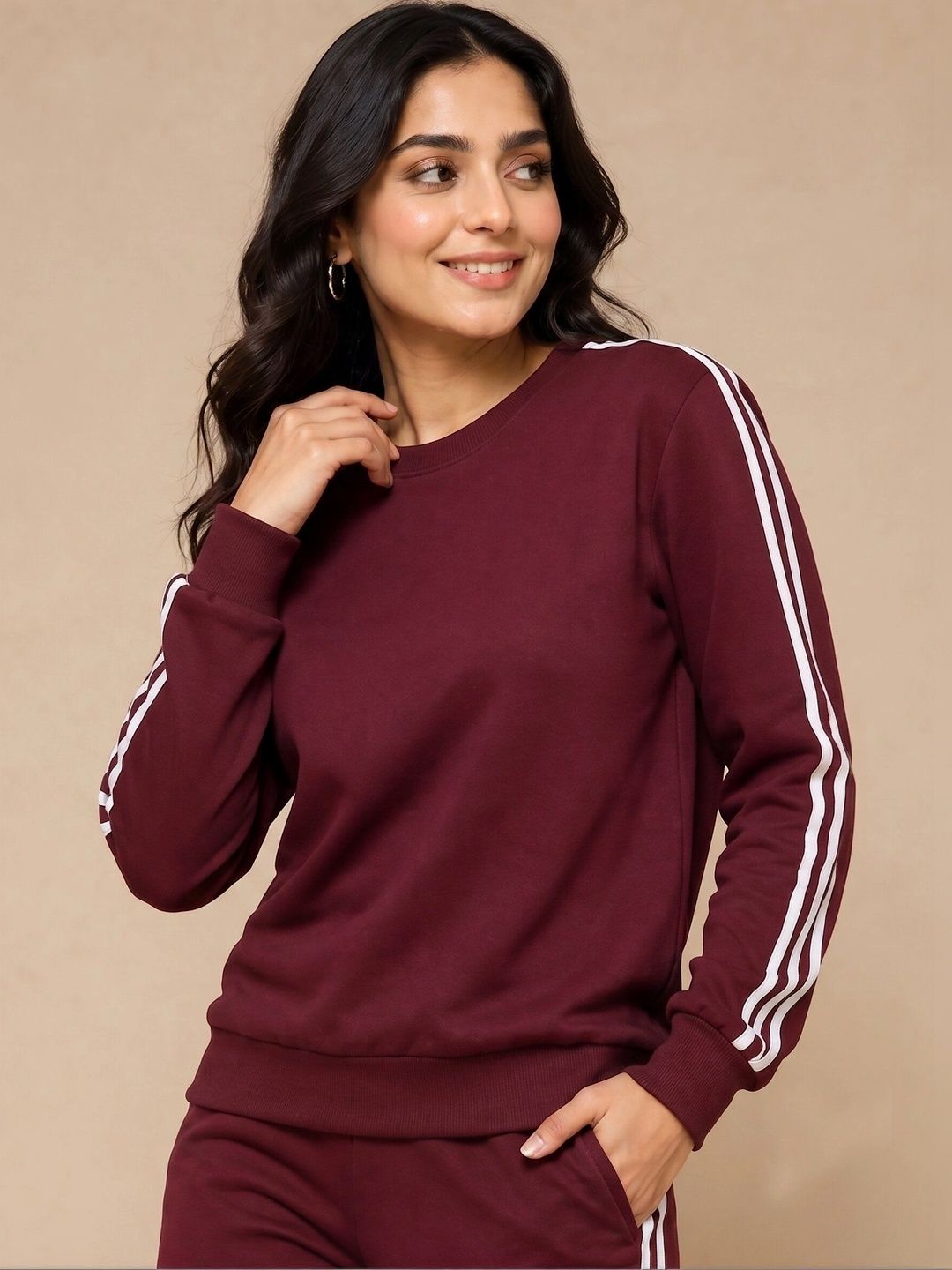 TENACITY Women Striped Sweatshirt