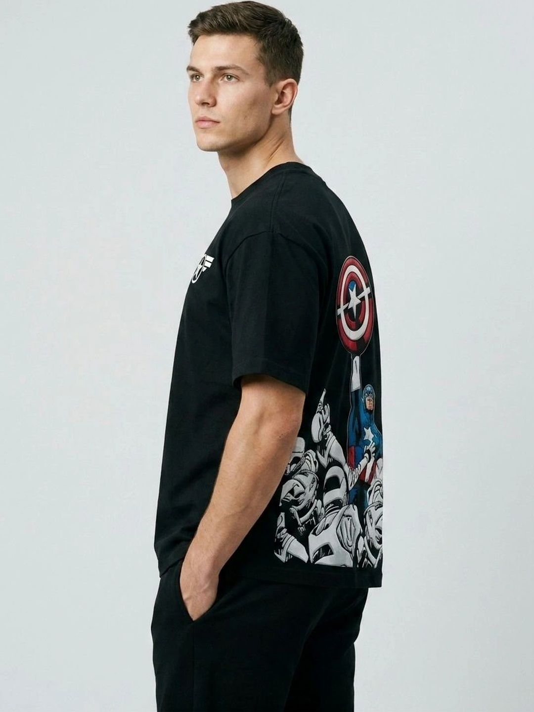 Clazzey Men Captain America Printed T-shirt