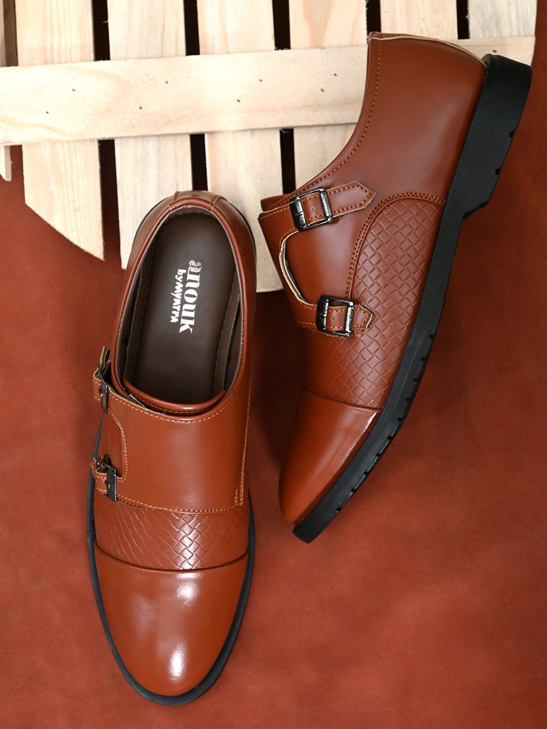 Anouk Men Textured Formal Monk Shoes
