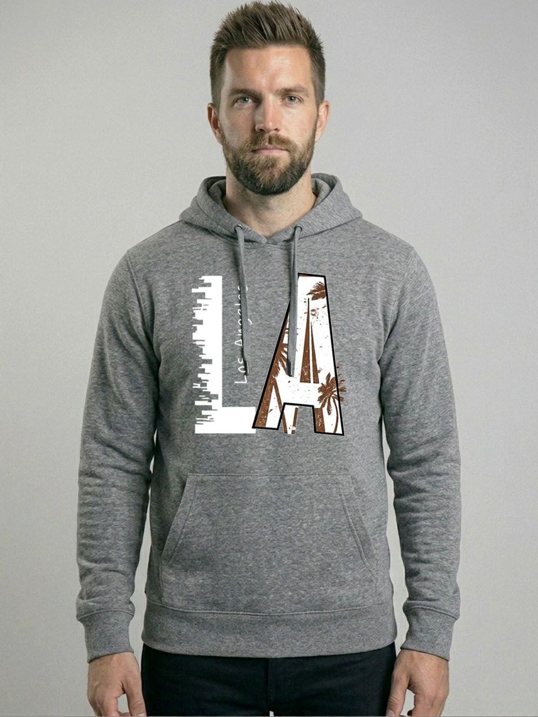 Moda Rapido Moda Rapido Men Printed Hooded Sweatshirt