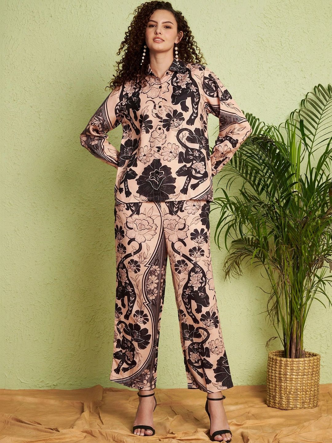 Moda Rapido Tropical Printed Shirt with Trousers