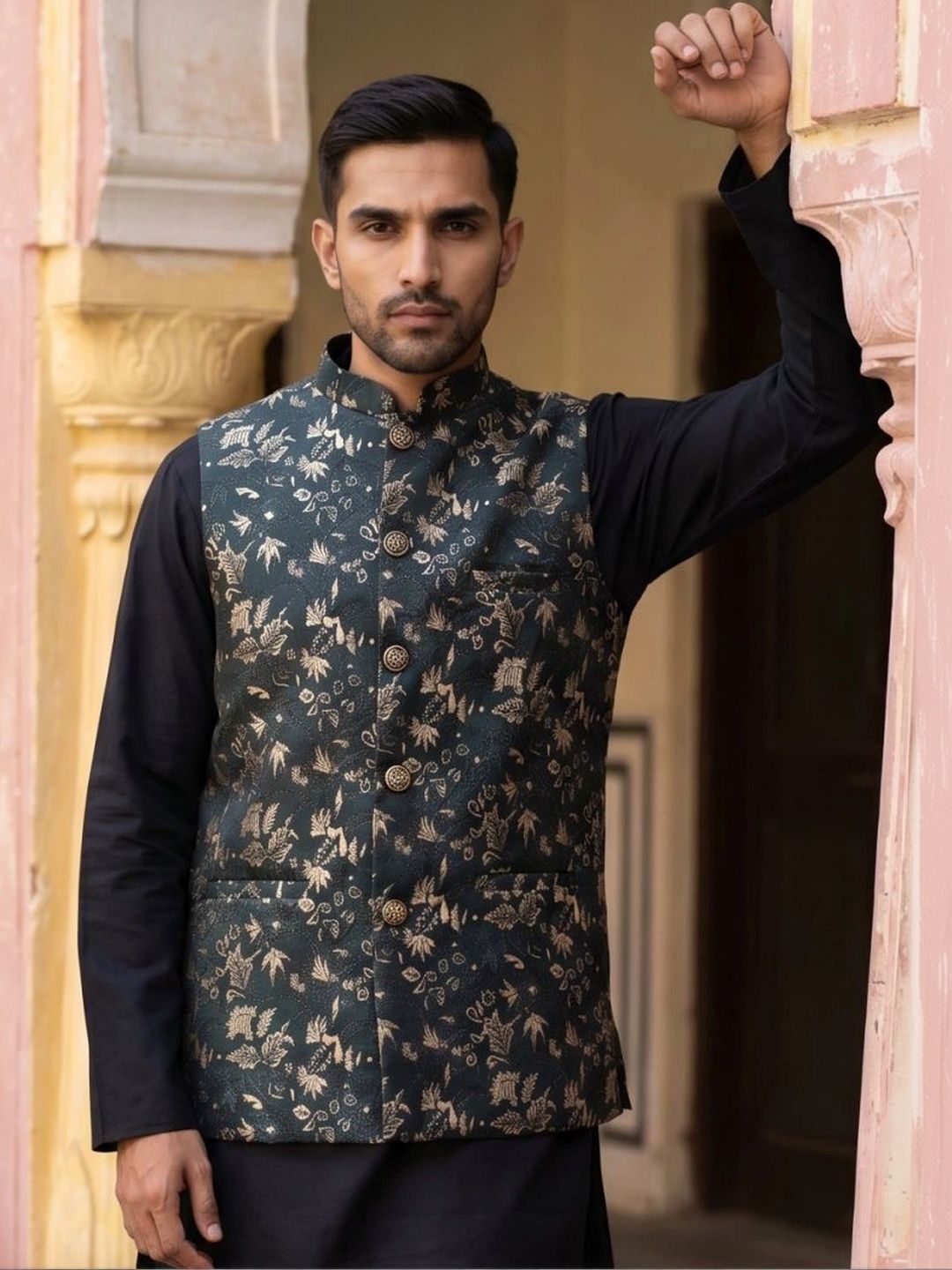 Jompers Woven Design Nehru Jackets