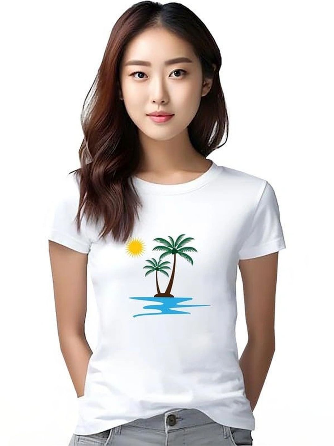 VLAM Unisex Printed Tropical Slim Fit T-shirt