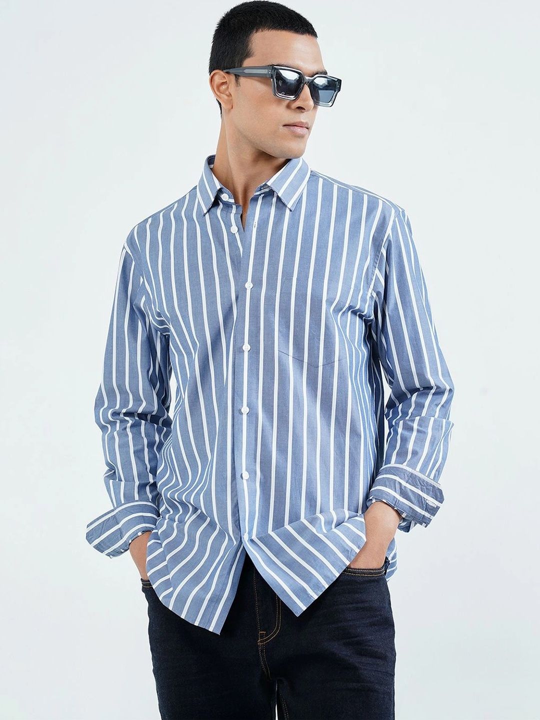 Peregrine by Pantaloons Men Striped Casual Shirt