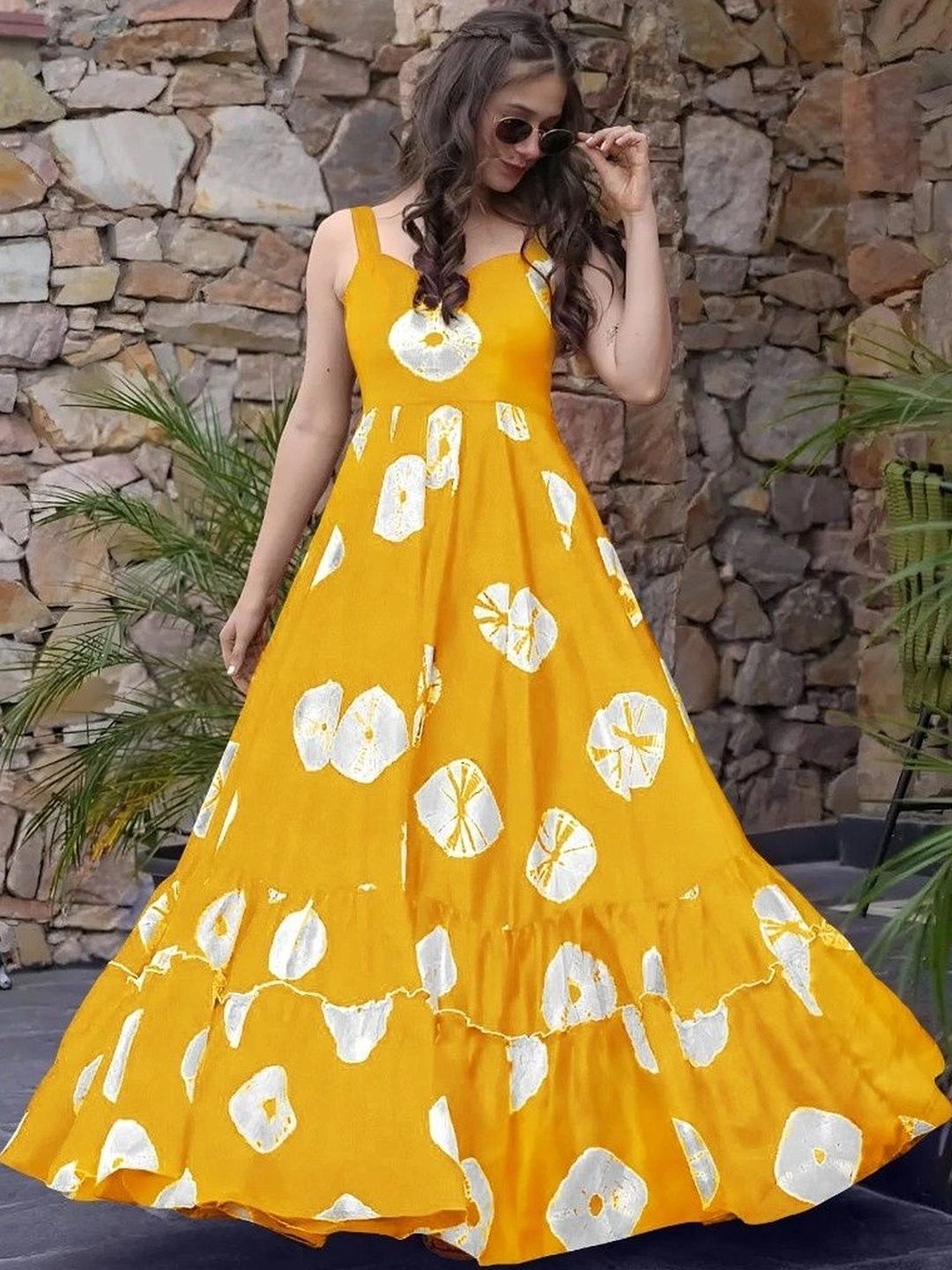 SHREE HARI CLOTH Tie and Dye Print A-Line Maxi Dress