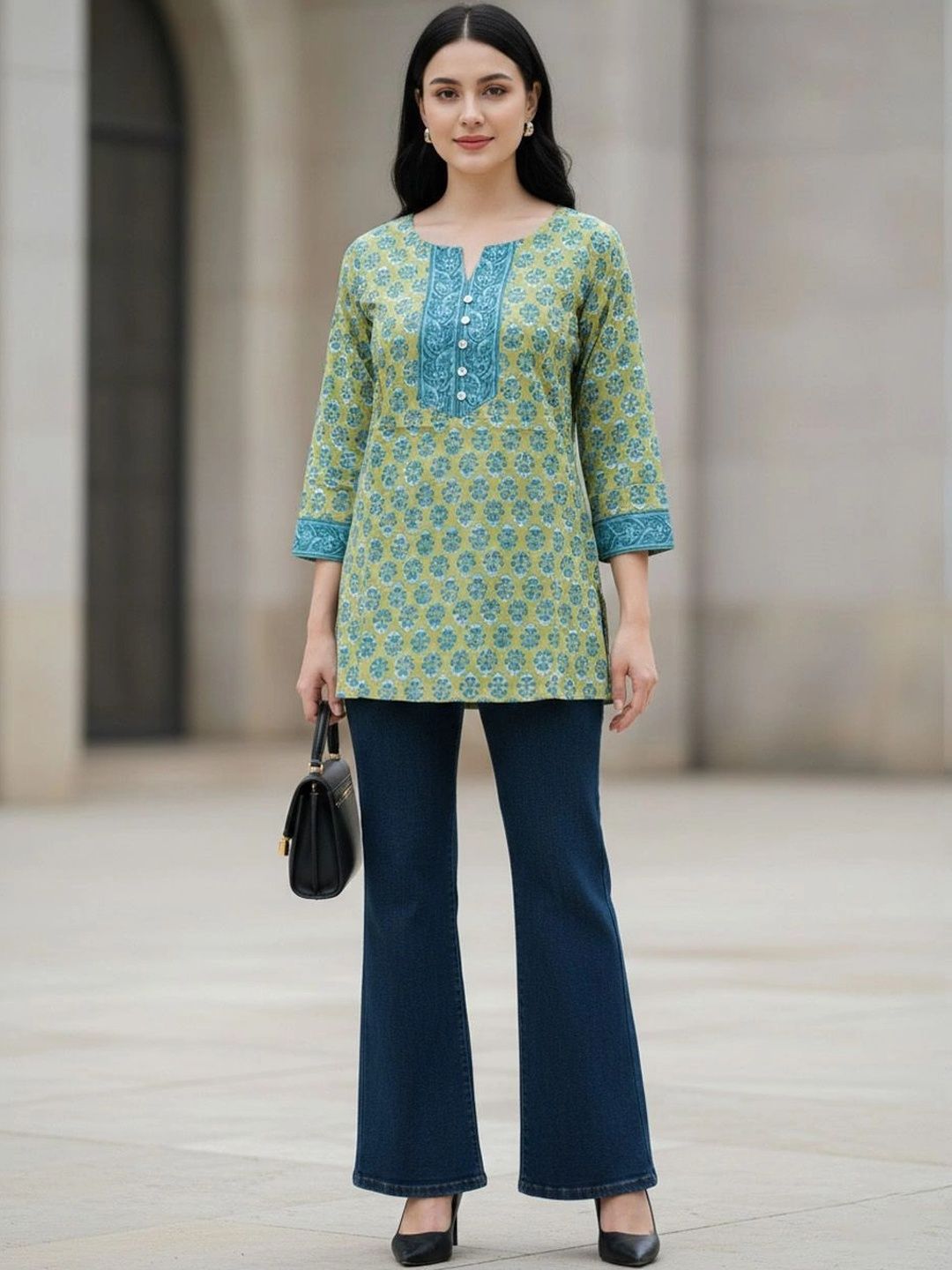 HERE&NOW Floral Printed Kurti