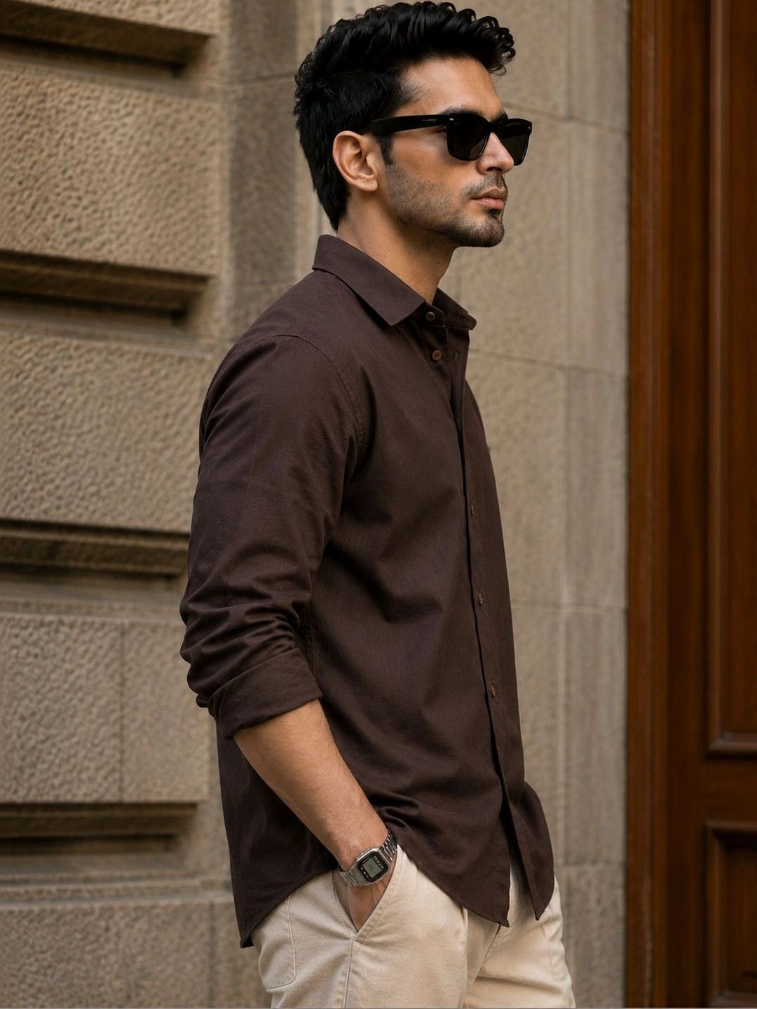 THE BIG ATTIRE Men Classic Casual Shirt