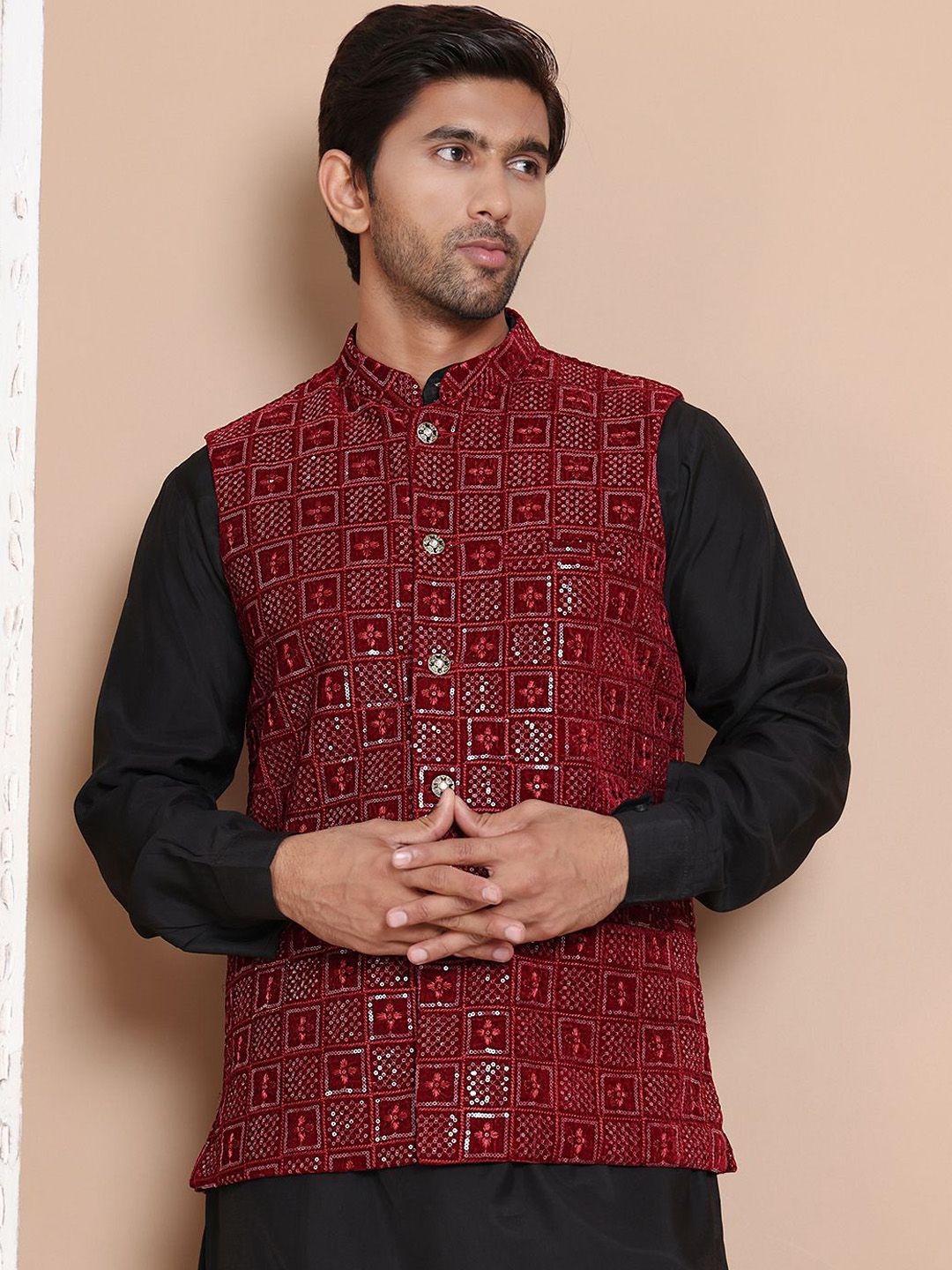 Anouk Embroidered Nehru Jacket