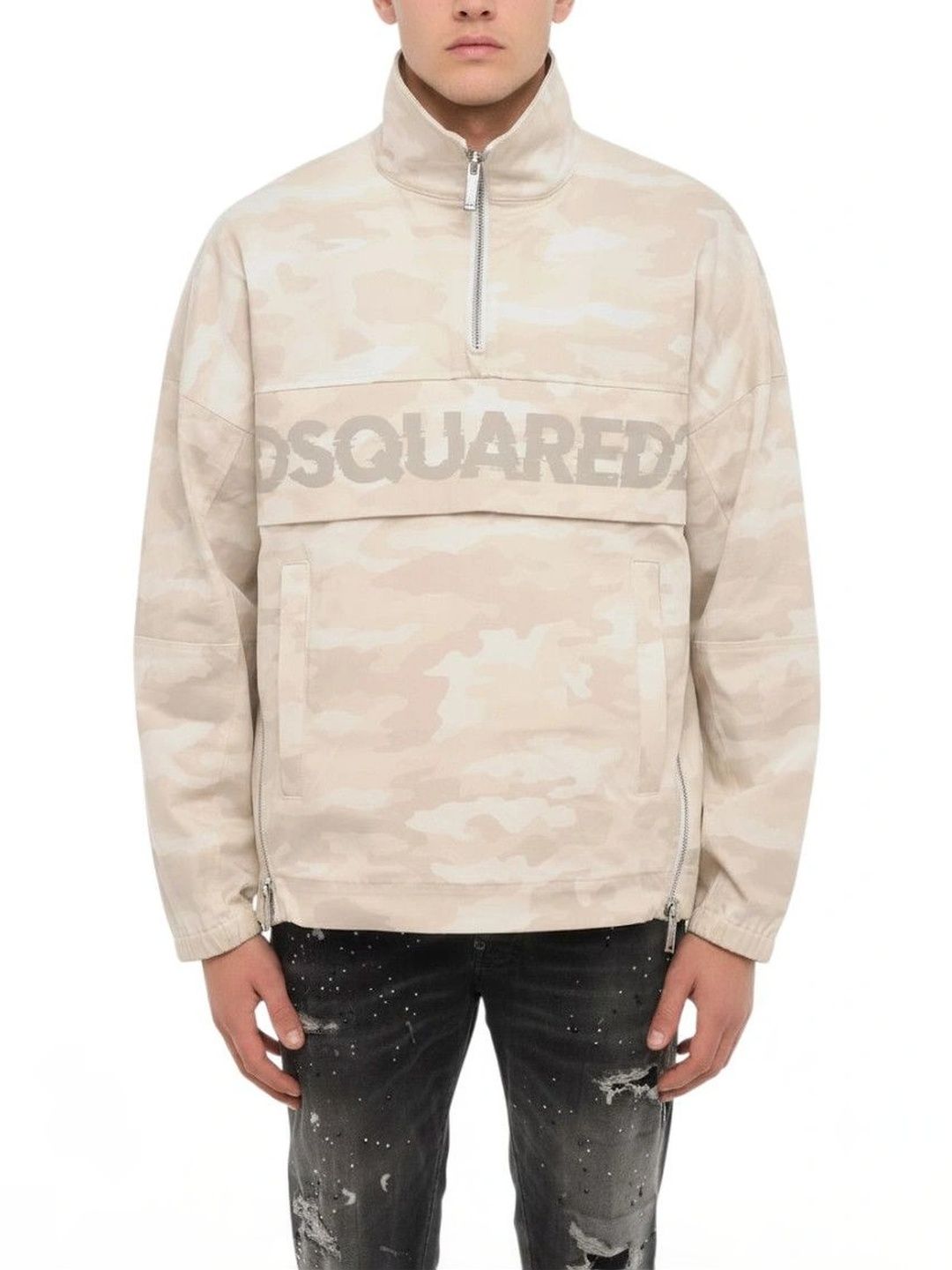 Dsquared2 Beige Mock Collar Jacket