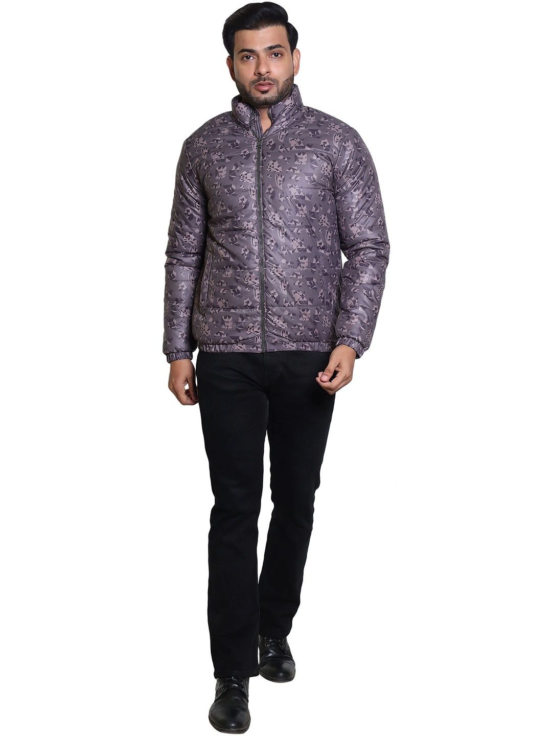 BAESD Men Geometric Insulator Puffer Jacket