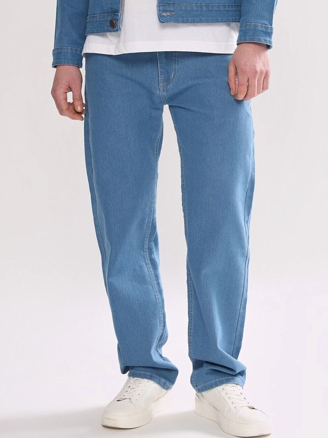 LEVORCE Men Relaxed Fit Mid-Rise Stretchable Jeans