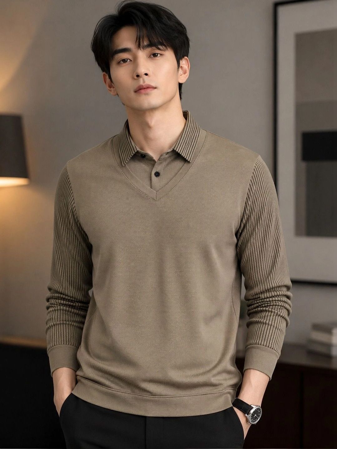 Mast & Harbour Men Polo Collar T-shirt