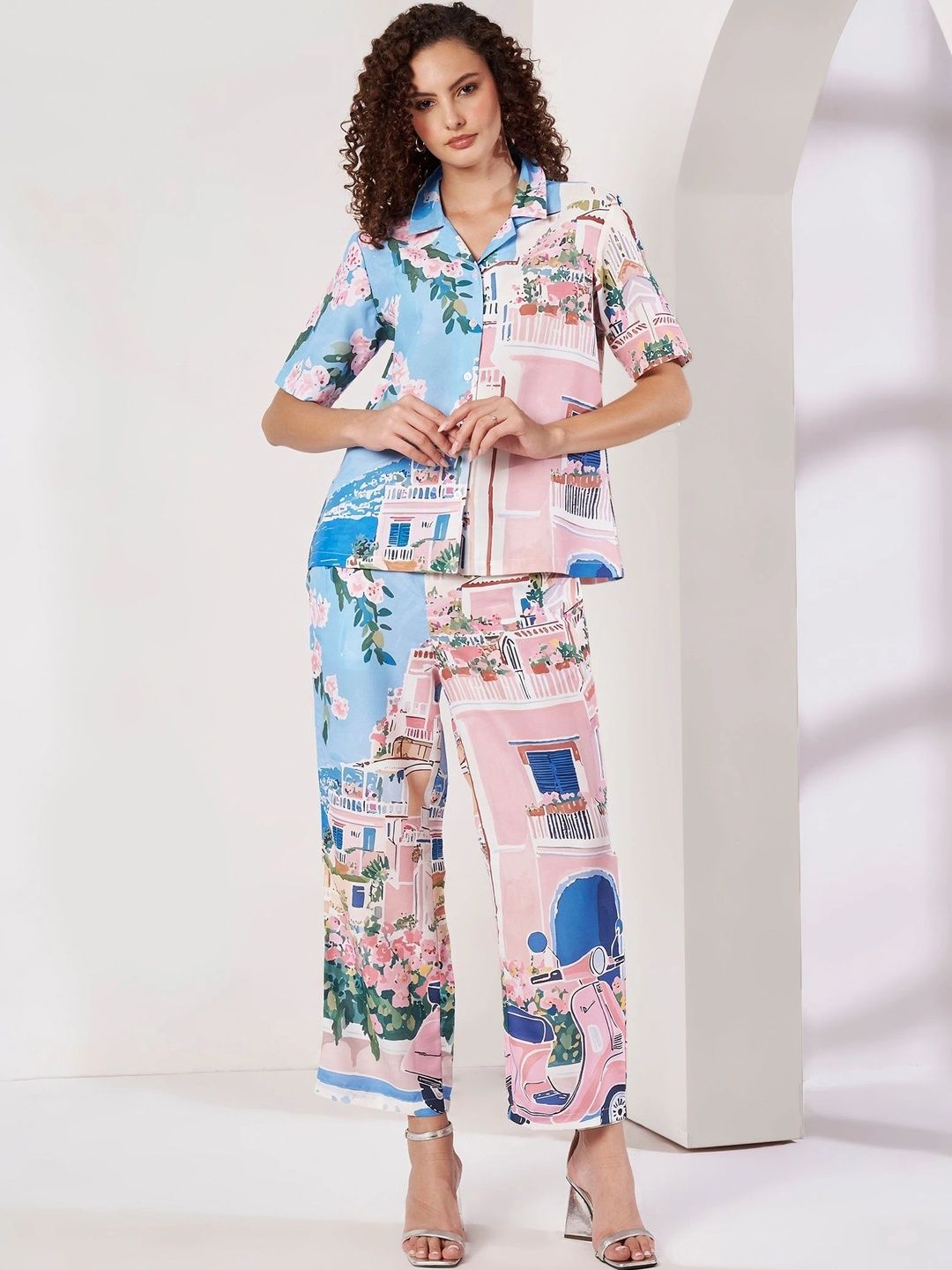 Moda Rapido Tropical Printed Shirt with Trousers