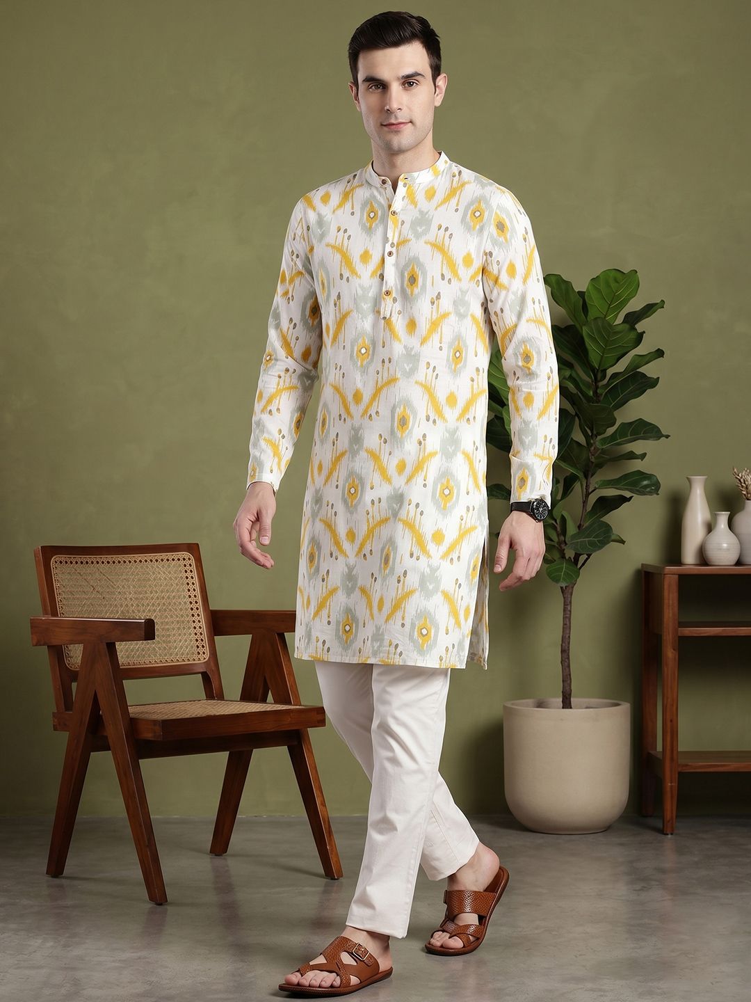 Anouk Ethnic Motifs Printed Cotton Kurta