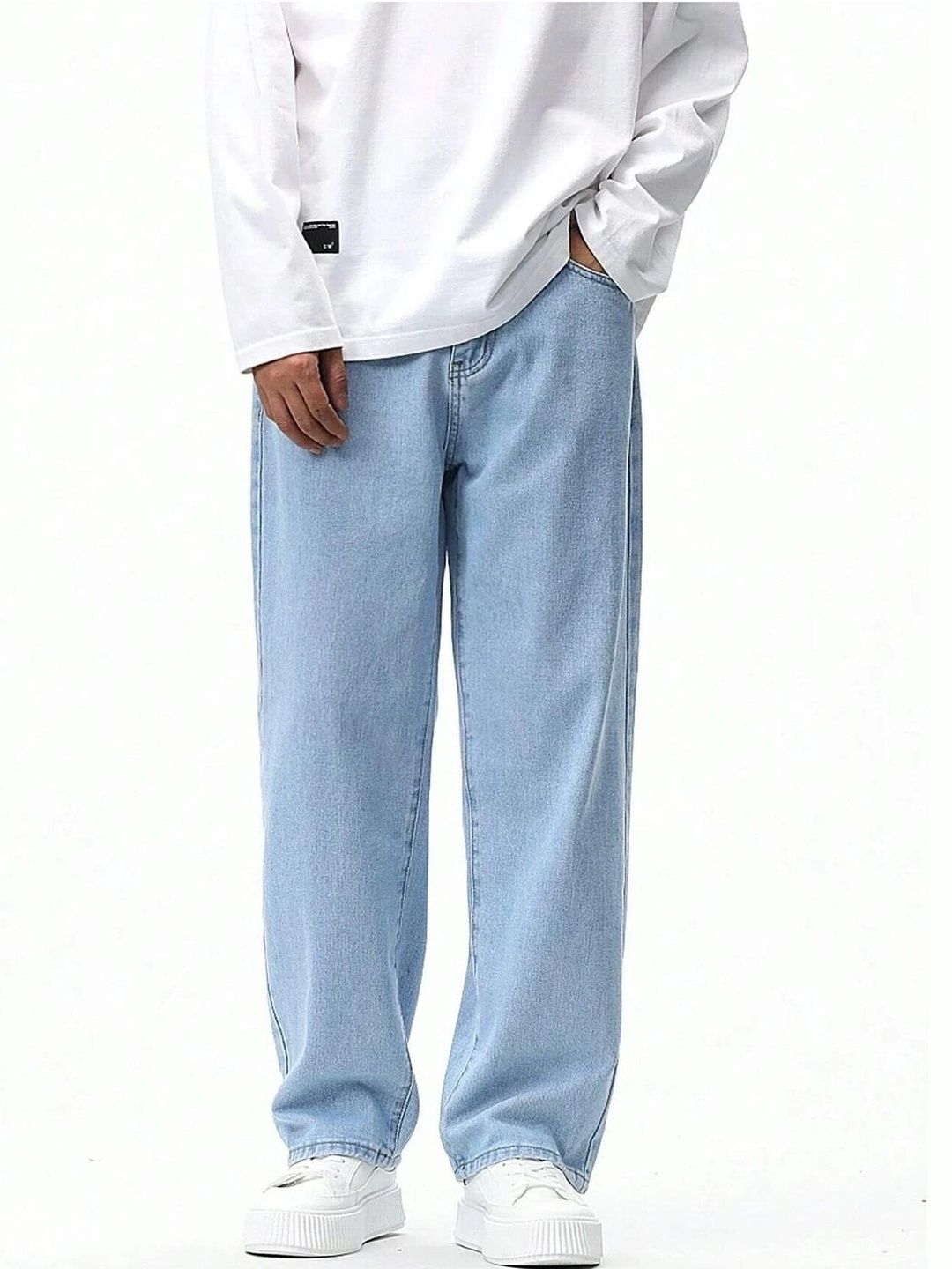 LEVORCE Men Relaxed Fit Mid-Rise Stretchable Jeans