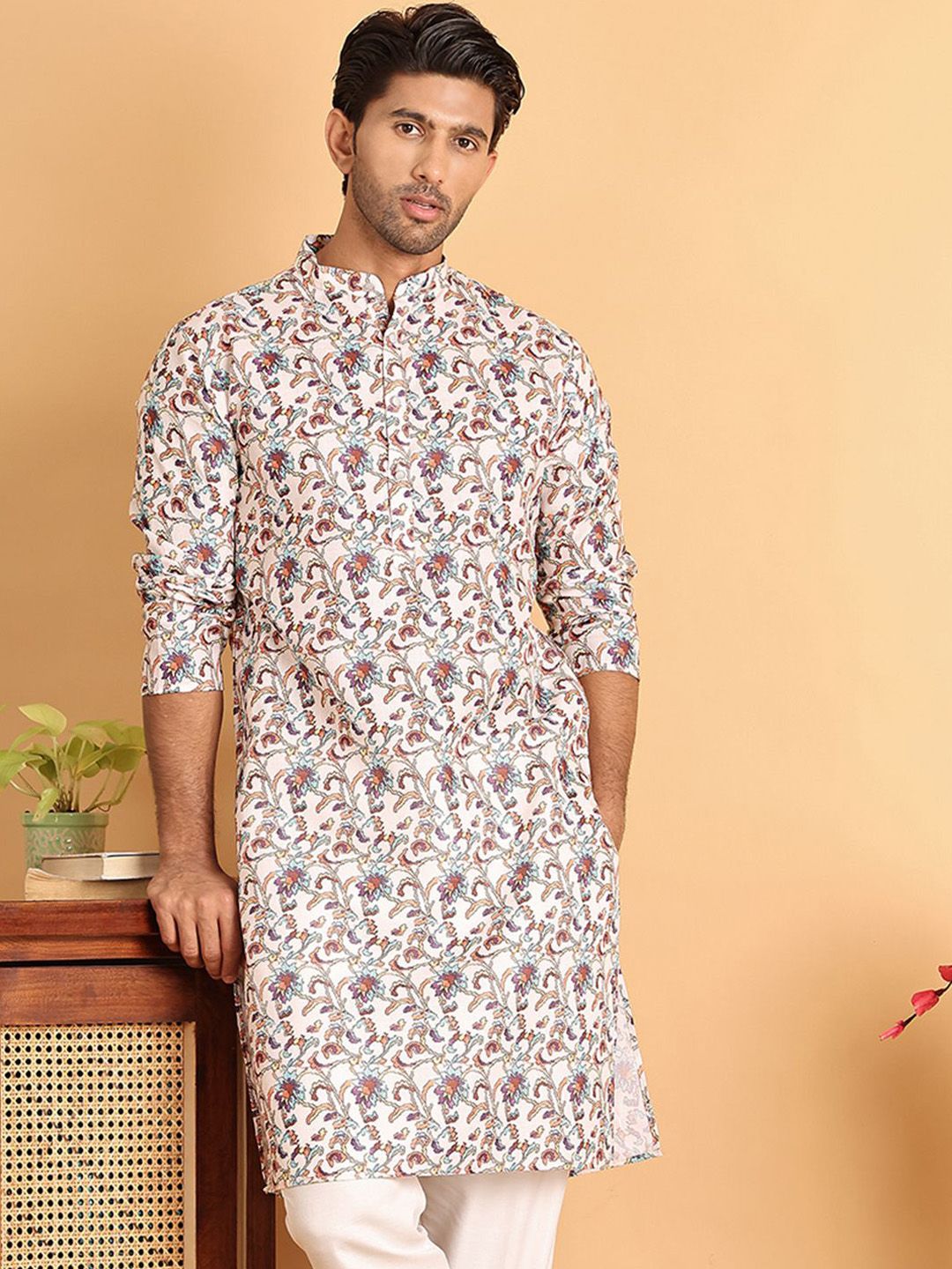 Anouk Men Floral Printed Kurta