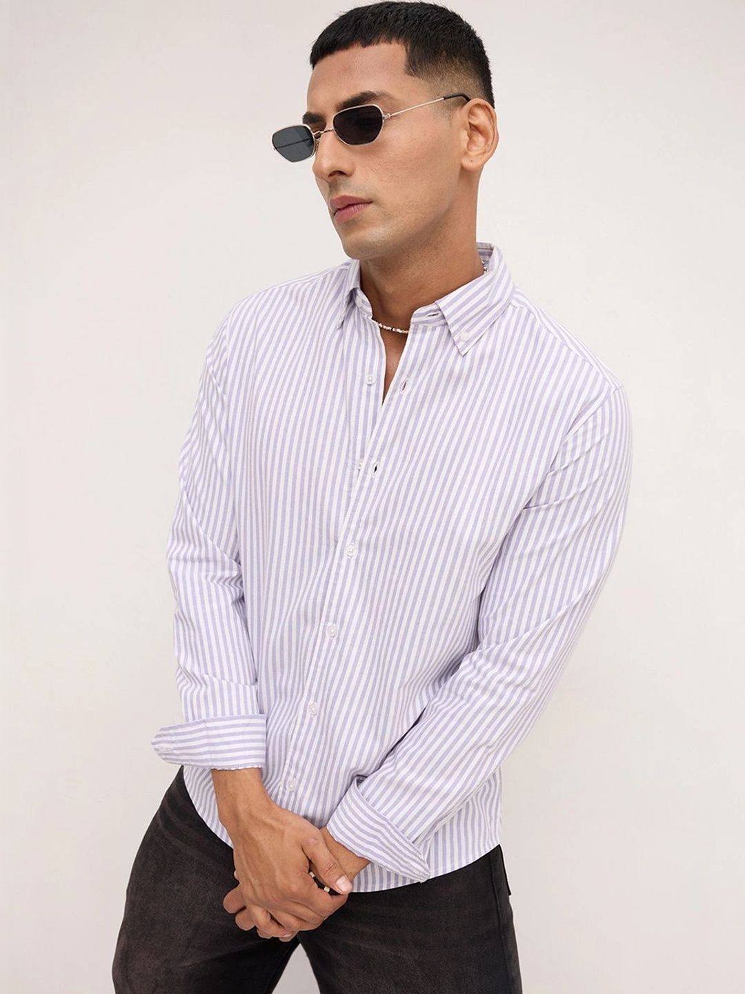 VASTRADO Men Classic Slim Fit Striped Casual Shirt