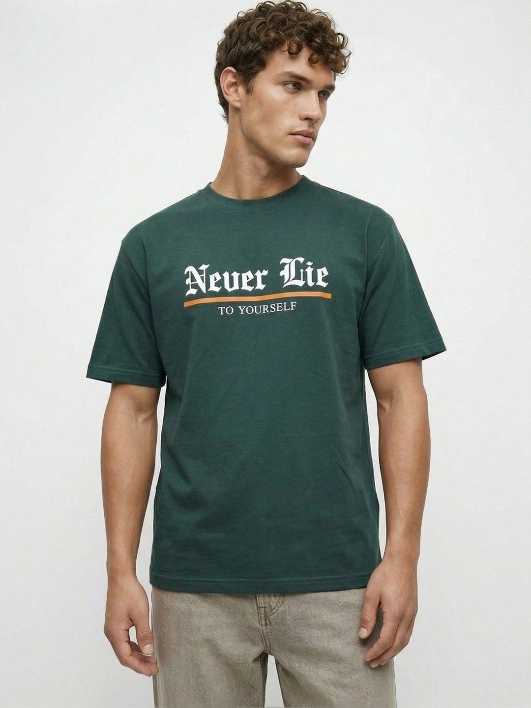 Mast & Harbour Men Typography Printed T-shirt