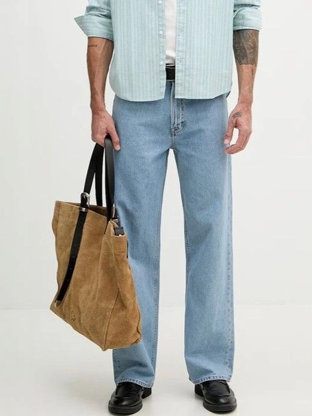 YAMEETFIT Men Jean Straight Fit Mid-Rise Jeans