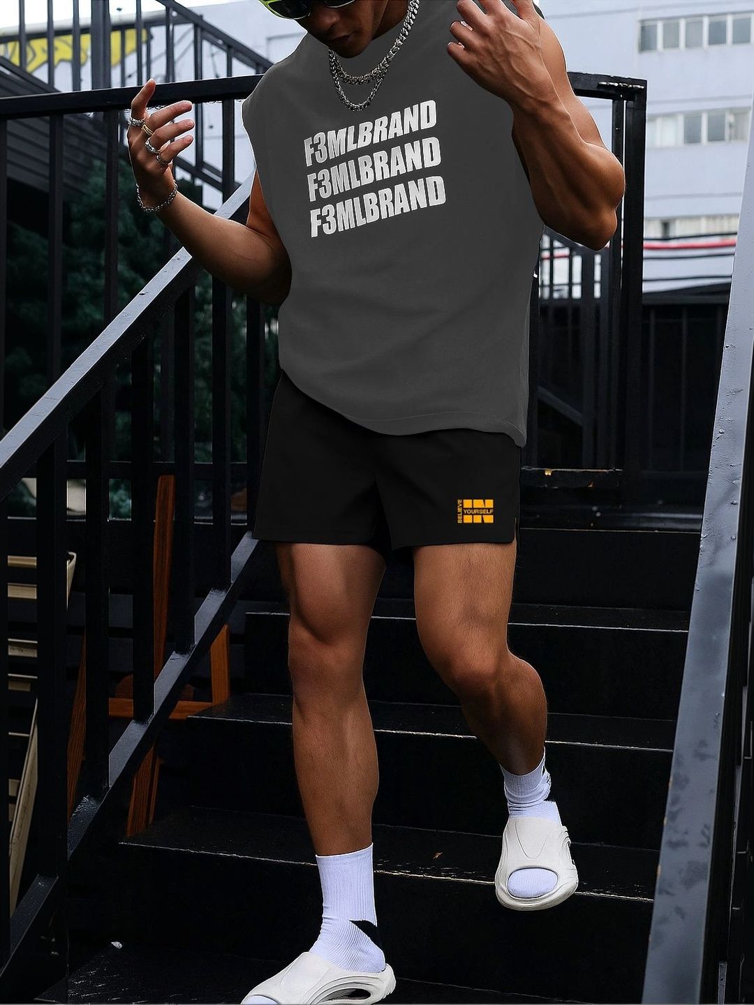 culish Men Typography Training or Gym Shorts