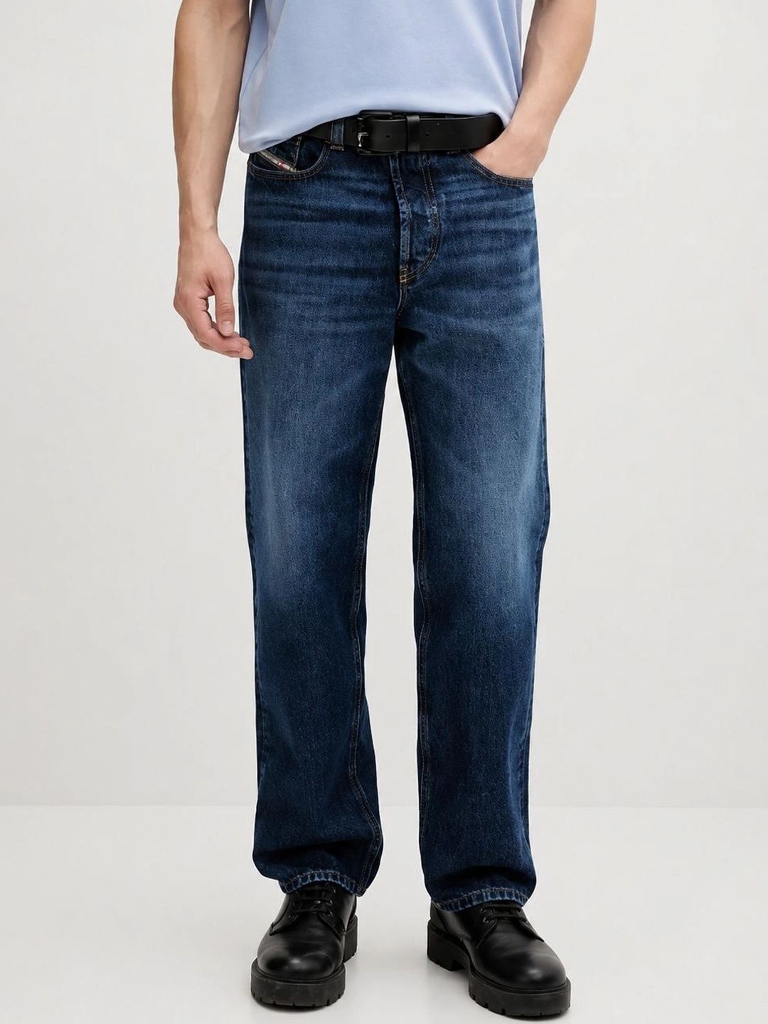 YAMEETFIT Men Jean Straight Fit Mid-Rise Jeans