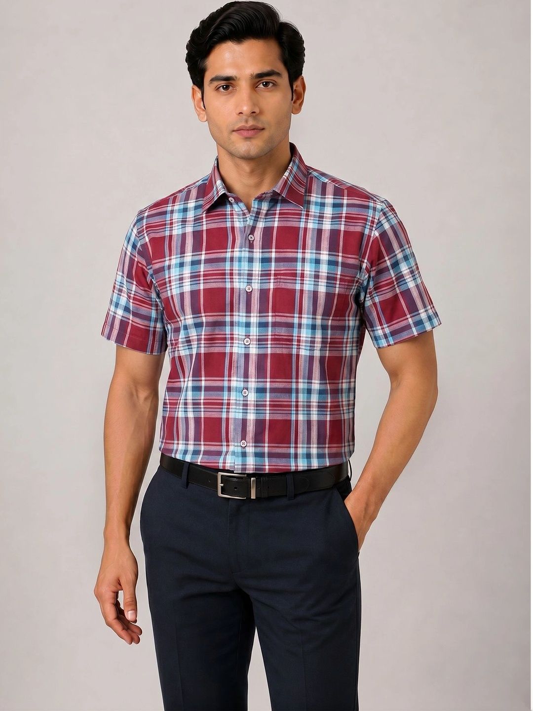 ACCOX Men Comfort Checked Formal Shirt