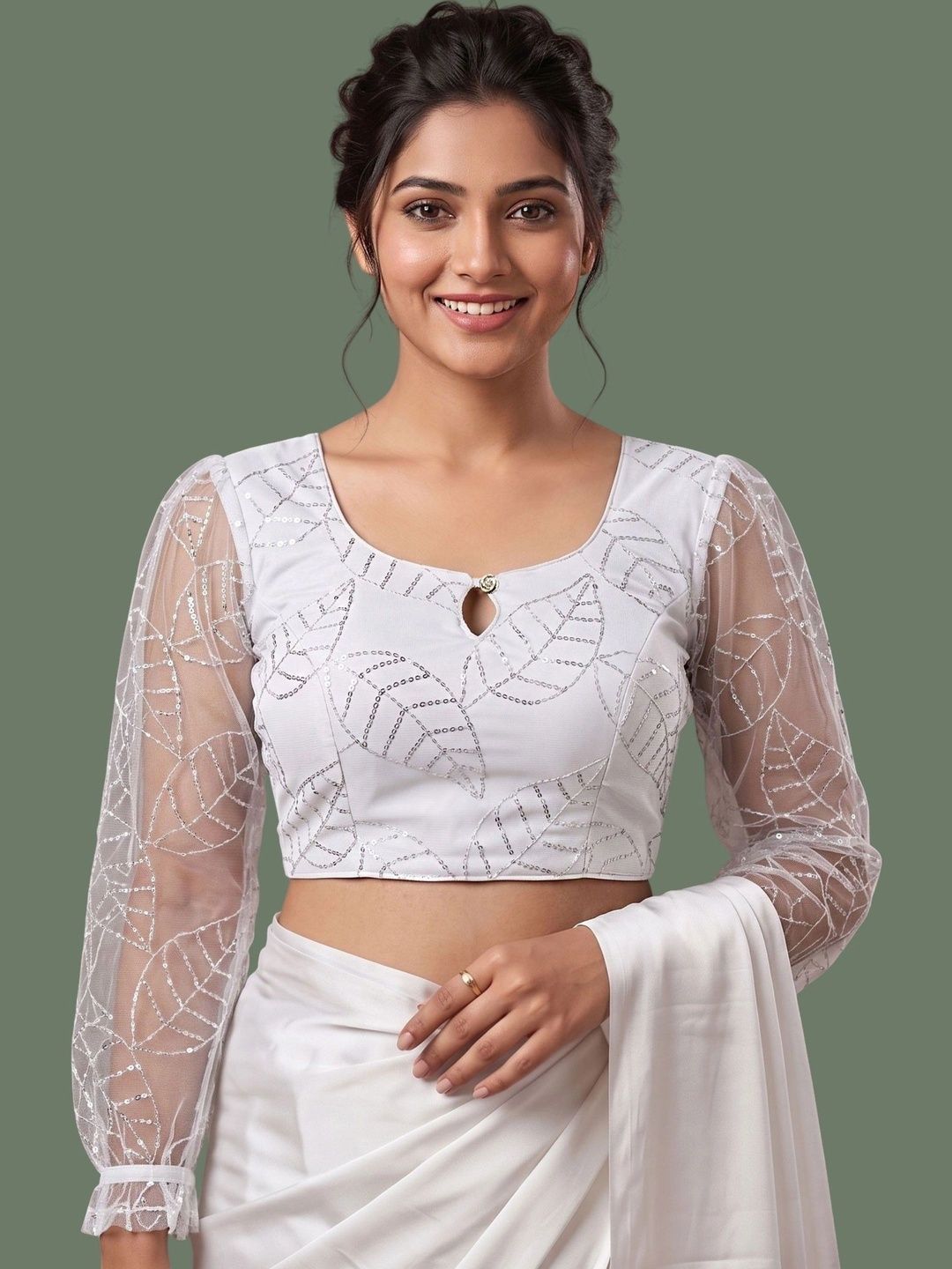 freelax freelax Embellished Sequinned Saree Blouse