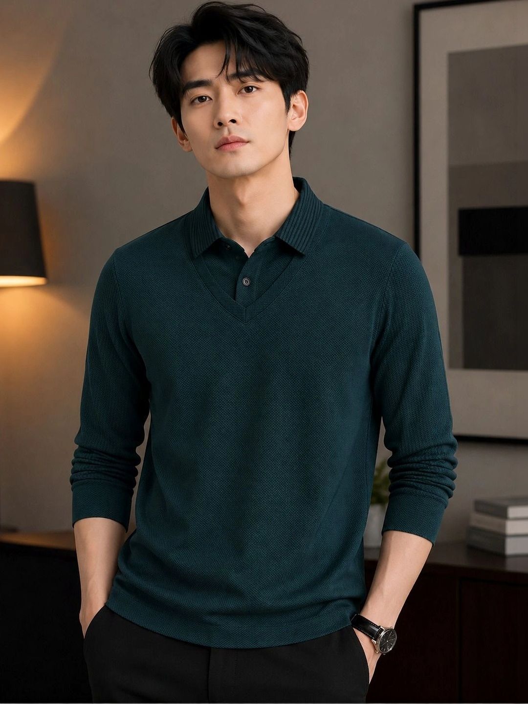 Mast & Harbour Men Polo Collar T-shirt