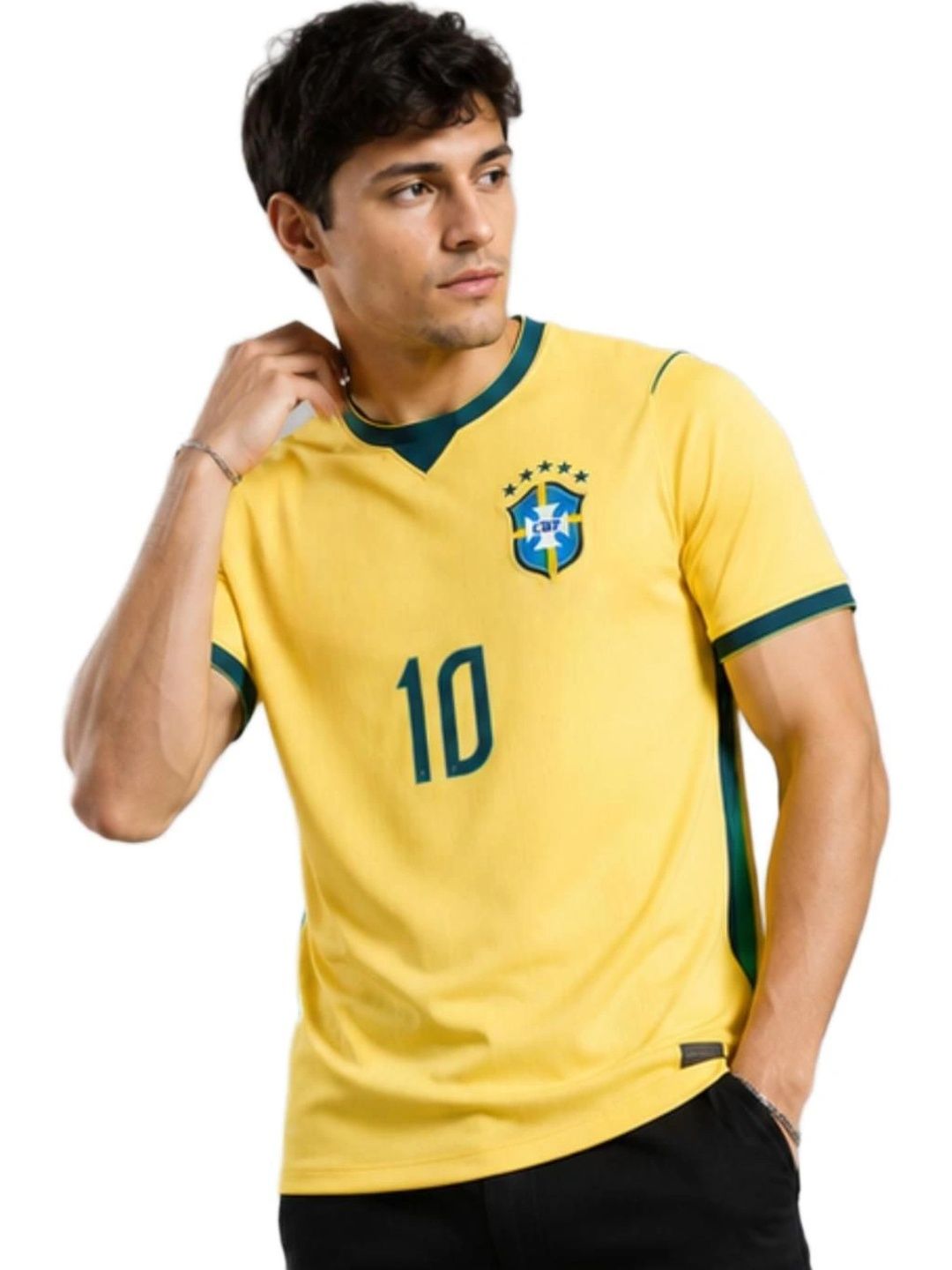 teky Men Brand Logo Colourblocked V-Neck T-shirt