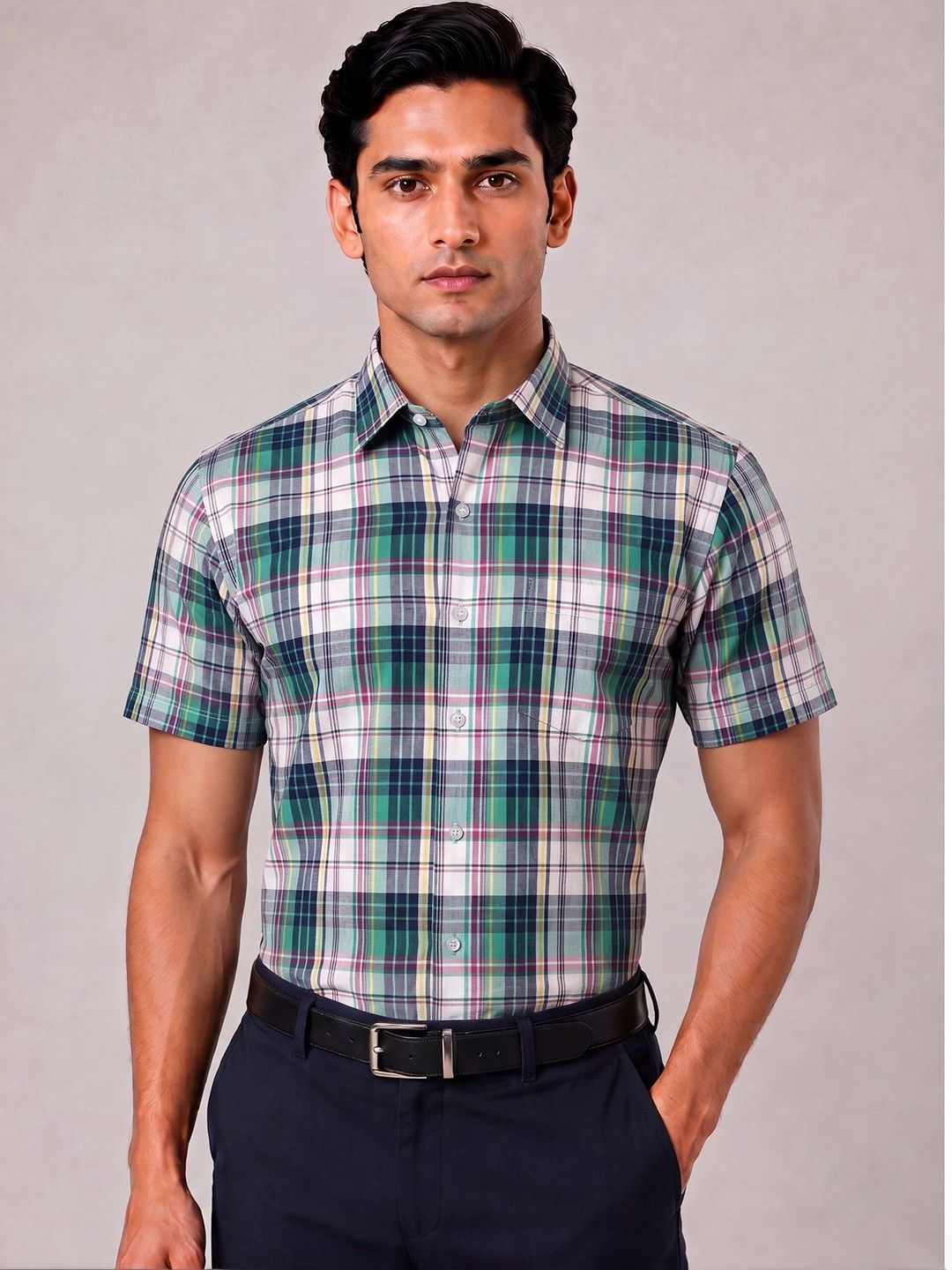 ACCOX Men Comfort Tartan Checks Checked Formal Shirt
