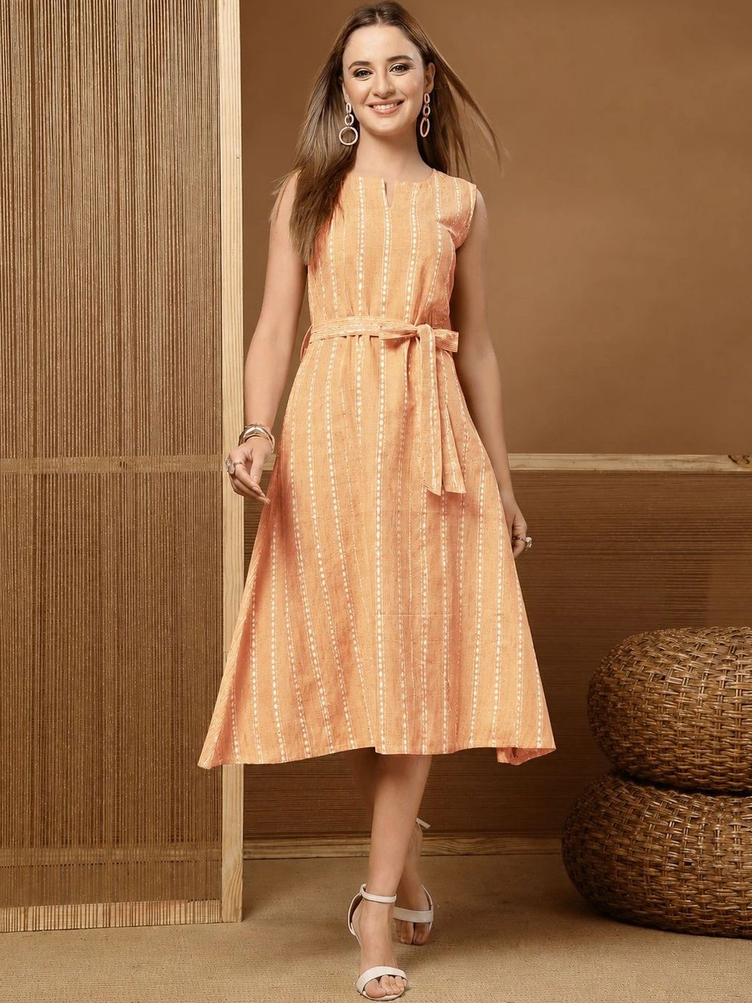 Stylum Print A-Line Midi Dress