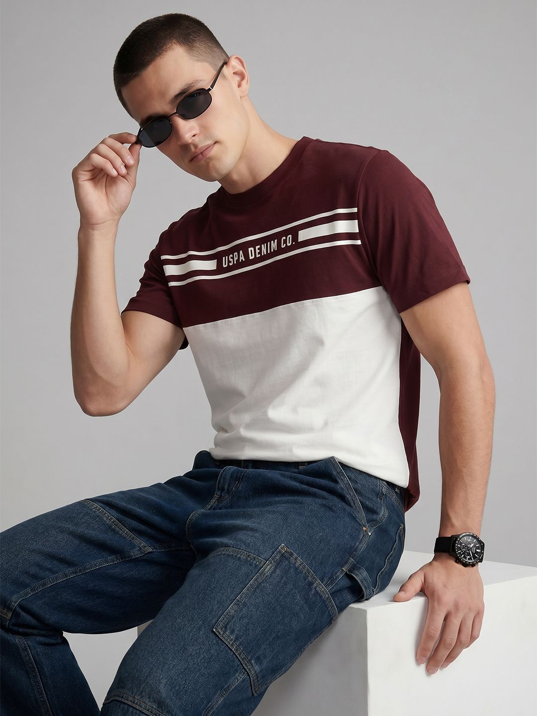 U.S. Polo Assn. Denim Co. Brand Logo Printed Pure Cotton T-shirt