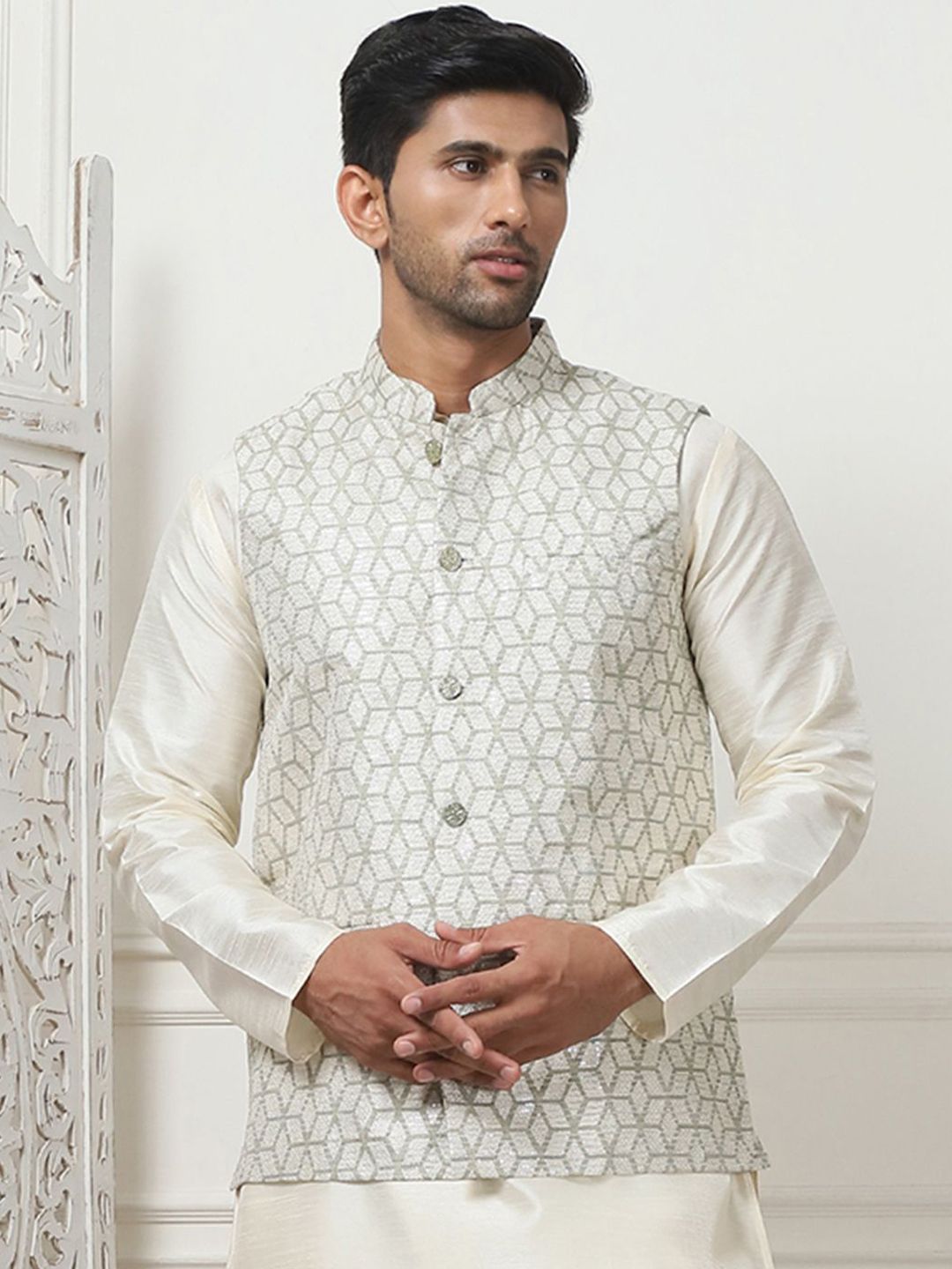 Anouk Printed Woven Design Nehru Jacket