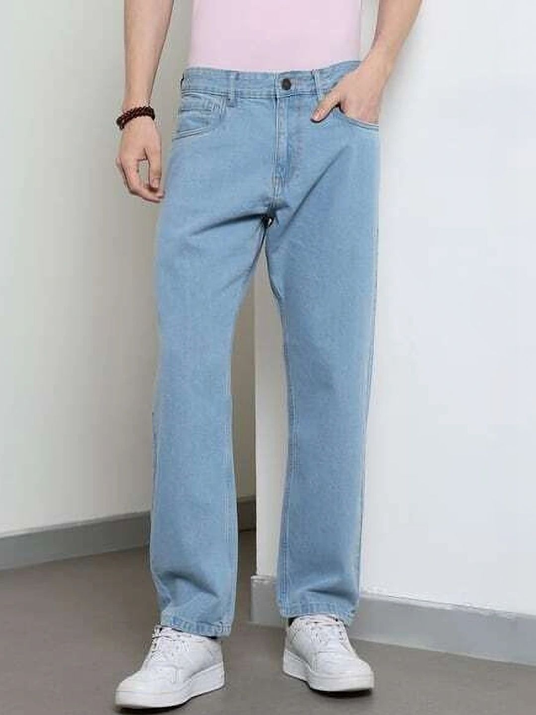 LEVORCE Men Relaxed Fit Mid-Rise Stretchable Jeans