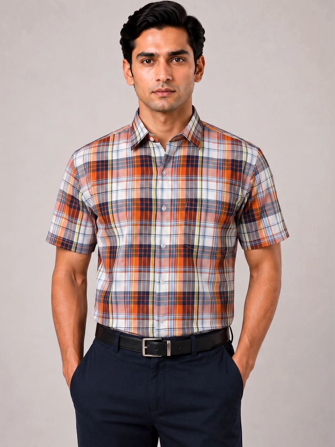 ACCOX Men Comfort Checked Formal Shirt