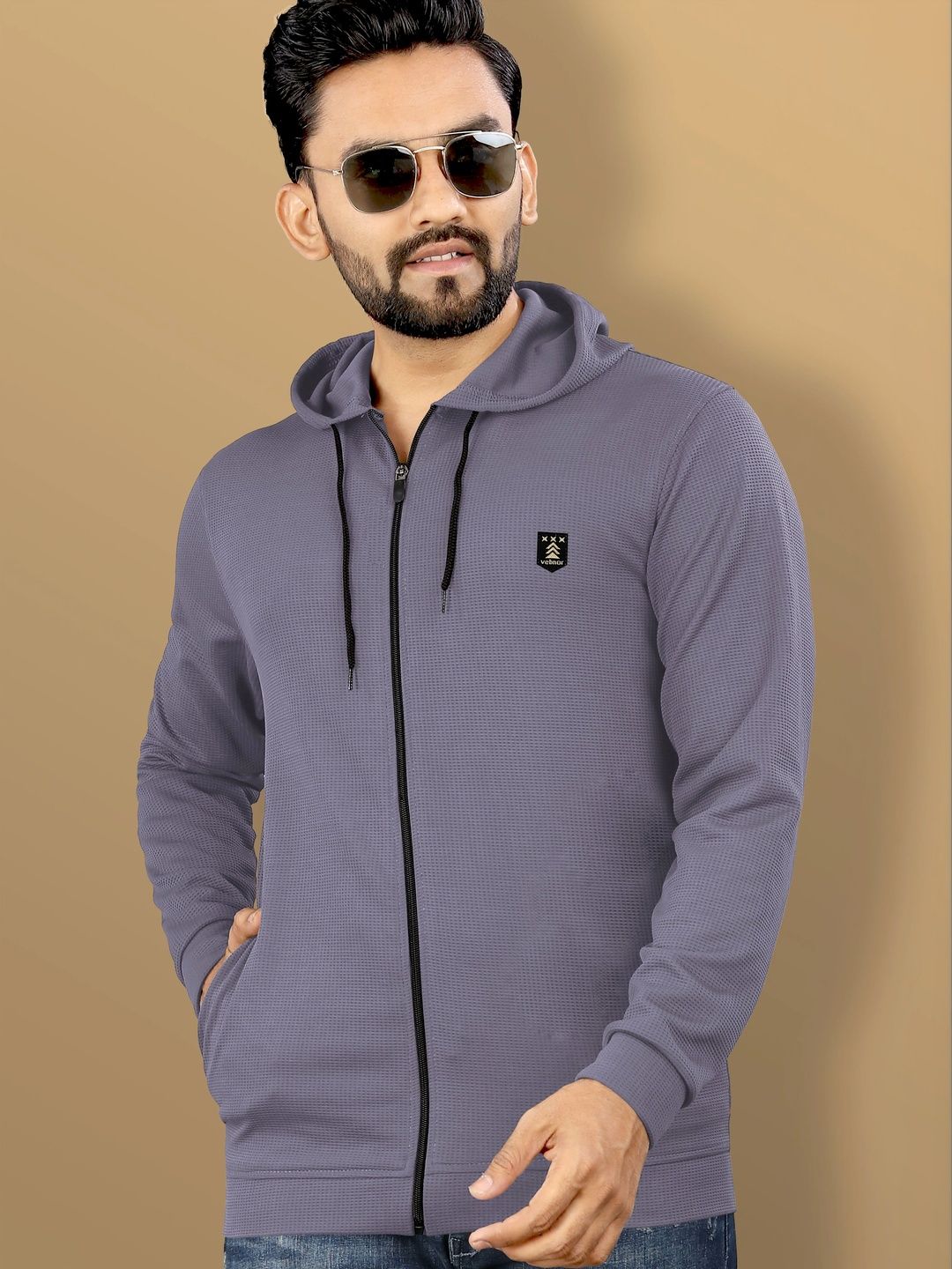 VeBNoR Men Running Open Front Jacket