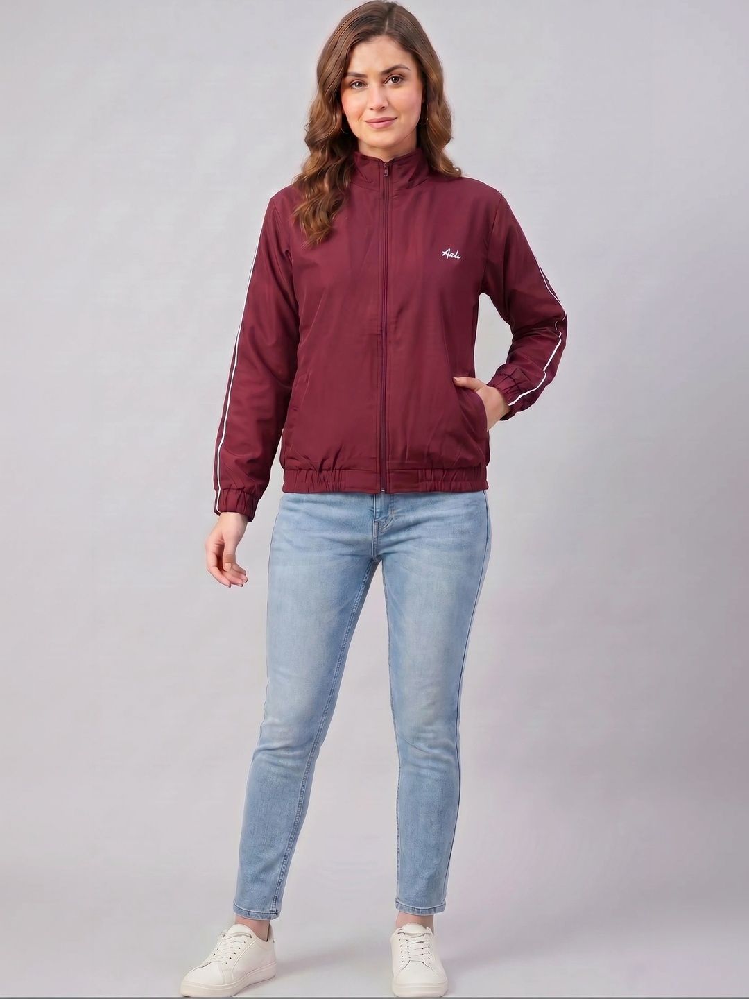 AWIBE Women Typography Lightweight Sporty Jacket