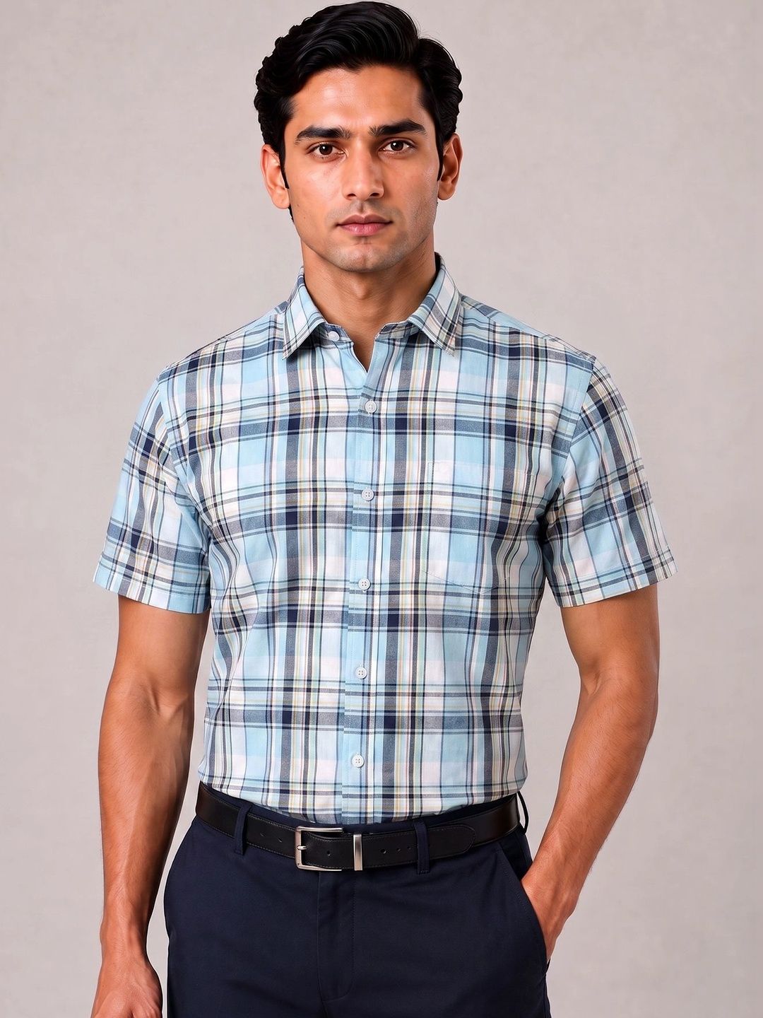 ACCOX Men Comfort Checked Formal Shirt