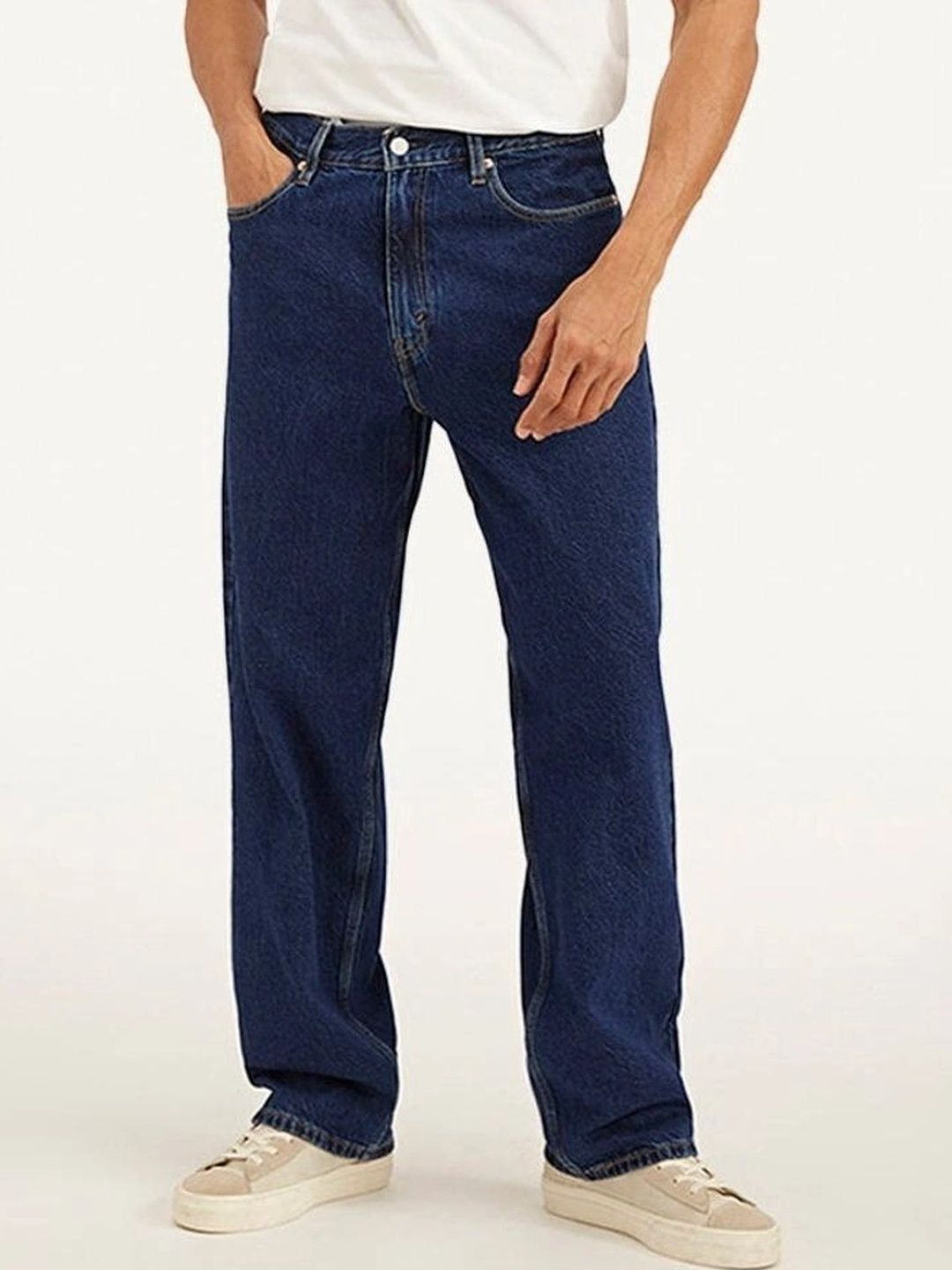 LEVORCE Men Relaxed Fit Mid-Rise Stretchable Jeans