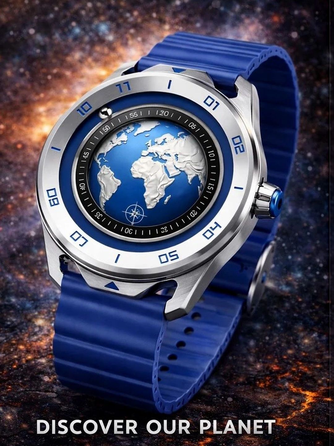 ZIVANCHE ZIVANCHE Unisex Patterned Dial & Straps Analogue Automatic Motion Powered Watch Celestium Core Blue