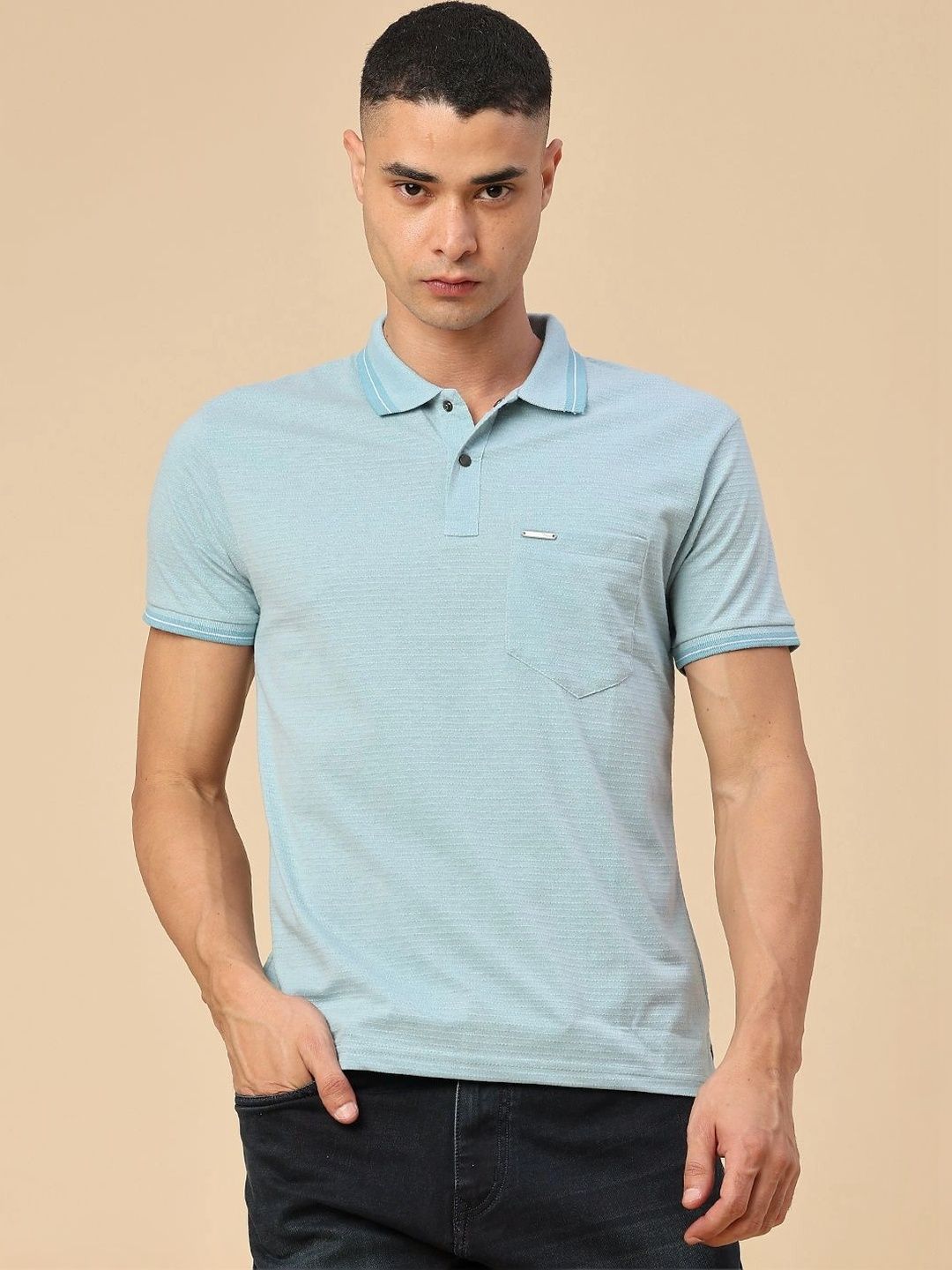 V-Mart Men Polo Collar Pockets Slim Fit T-shirt