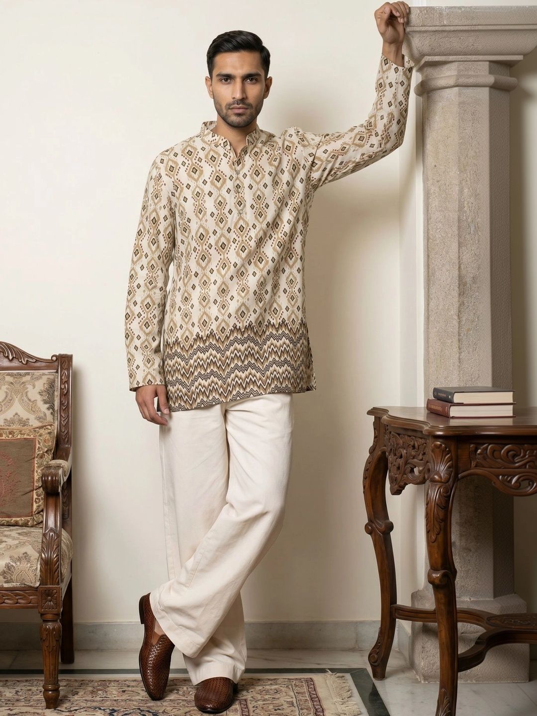 Anouk Anouk Men Printed Regular Kurta with Trousers